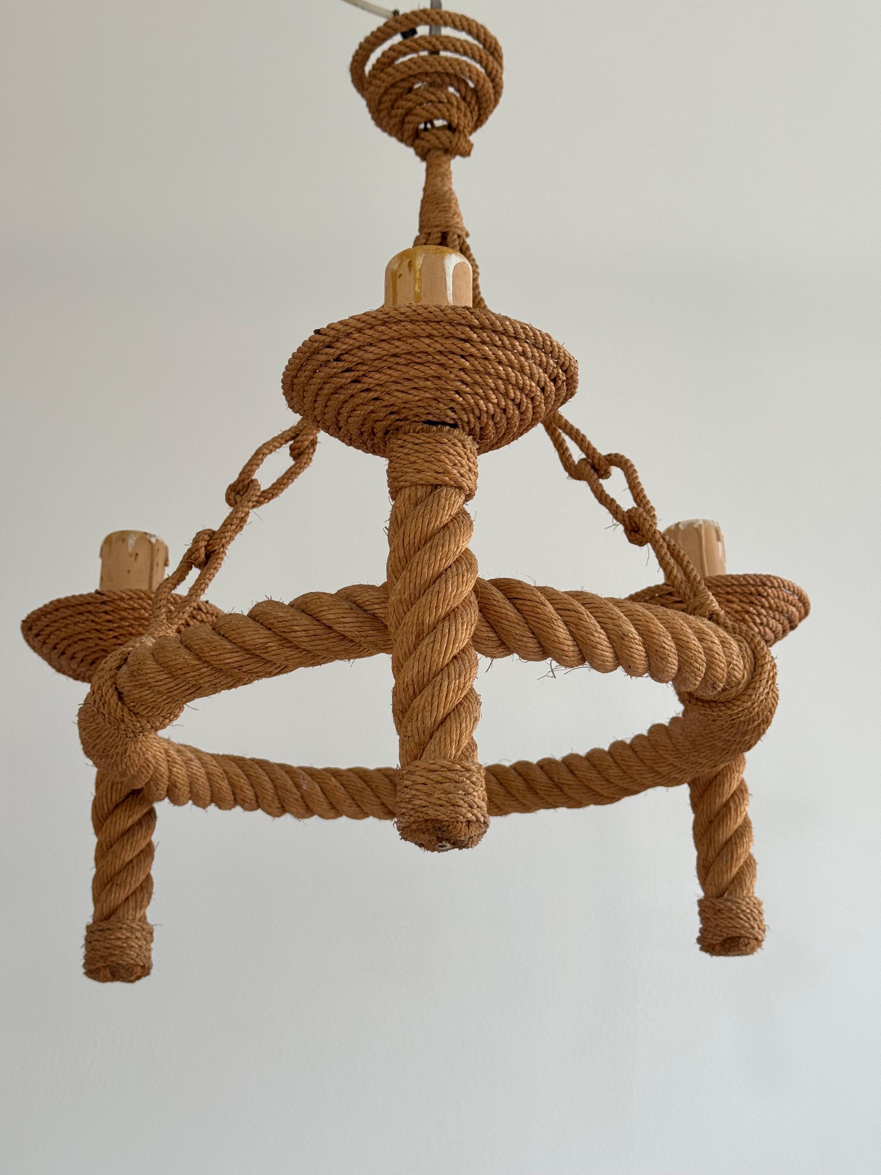 Araña de cuerda de los diseñadores franceses Adrien Audoux y Frida Minnet, Francia, años 50 en venta 3