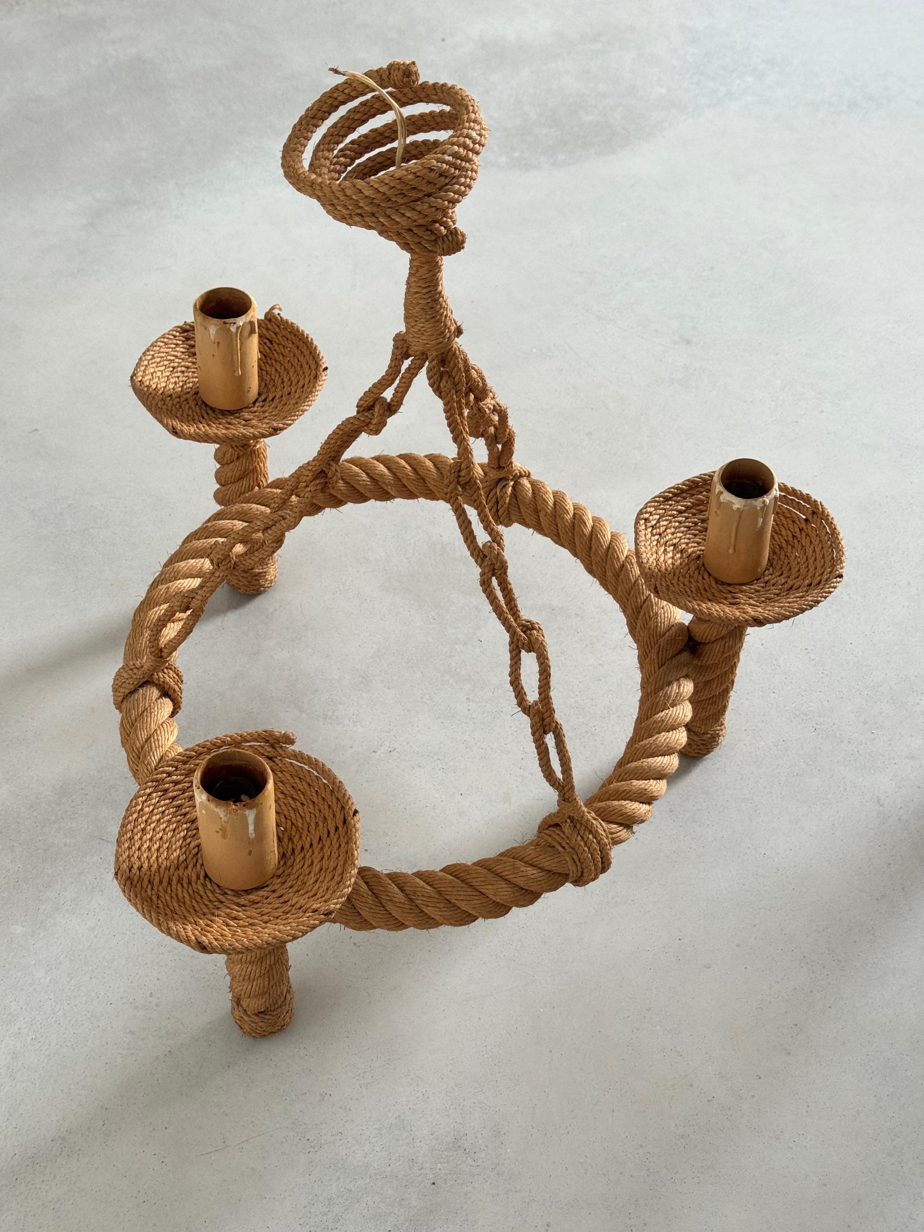 Araña de cuerda de los diseñadores franceses Adrien Audoux y Frida Minnet, Francia, años 50 en venta 10