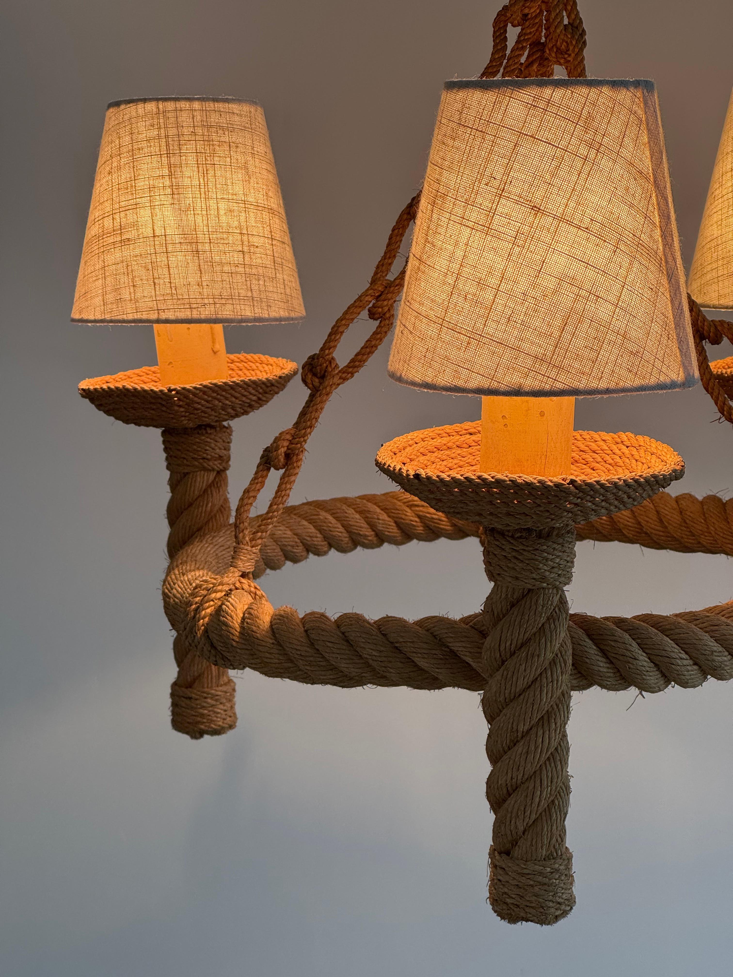 Araña de cuerda de los diseñadores franceses Adrien Audoux y Frida Minnet, Francia, años 50 Moderno de mediados de siglo en venta
