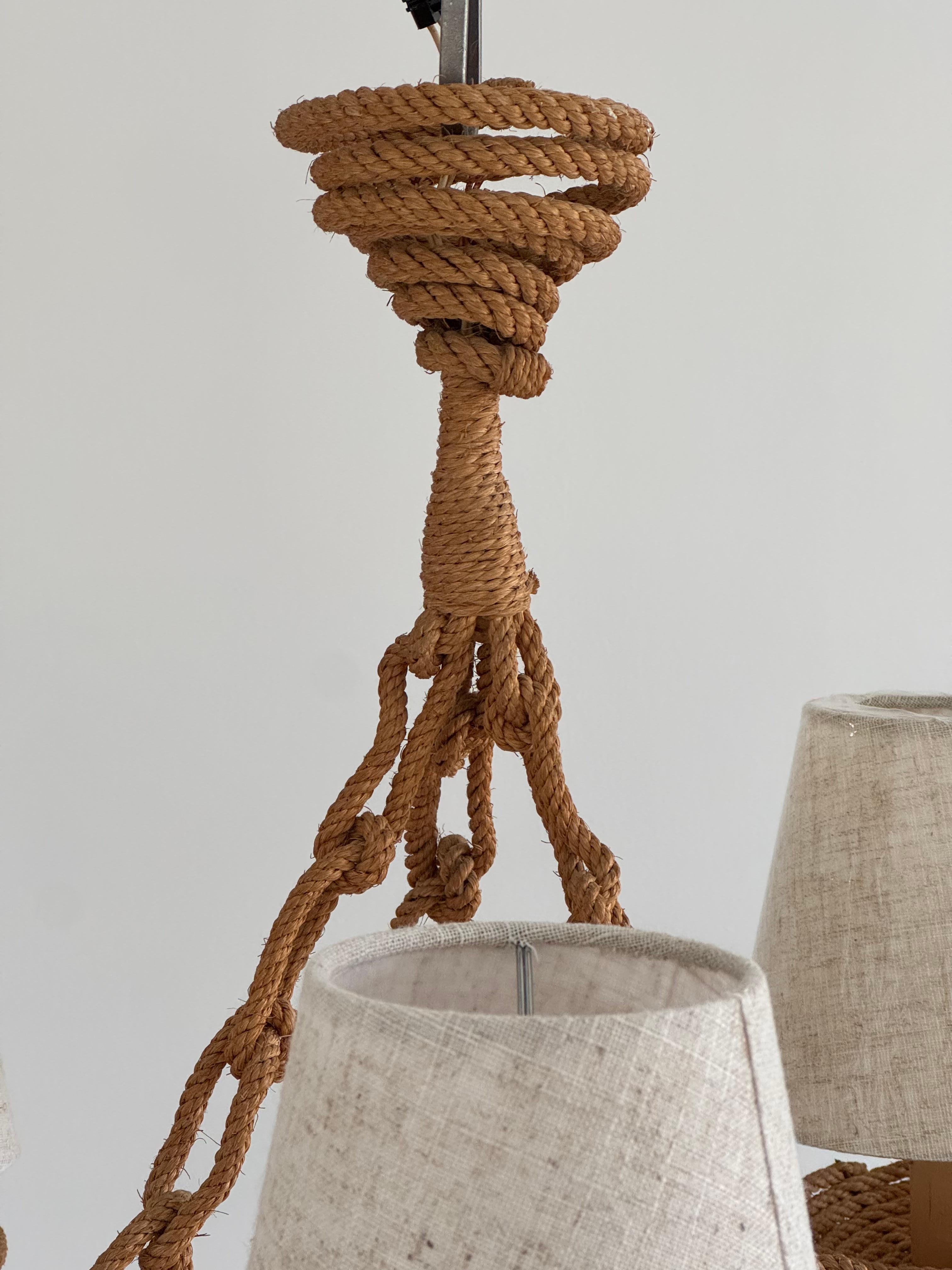 Araña de cuerda de los diseñadores franceses Adrien Audoux y Frida Minnet, Francia, años 50 en Bueno estado para la venta en leucate, FR