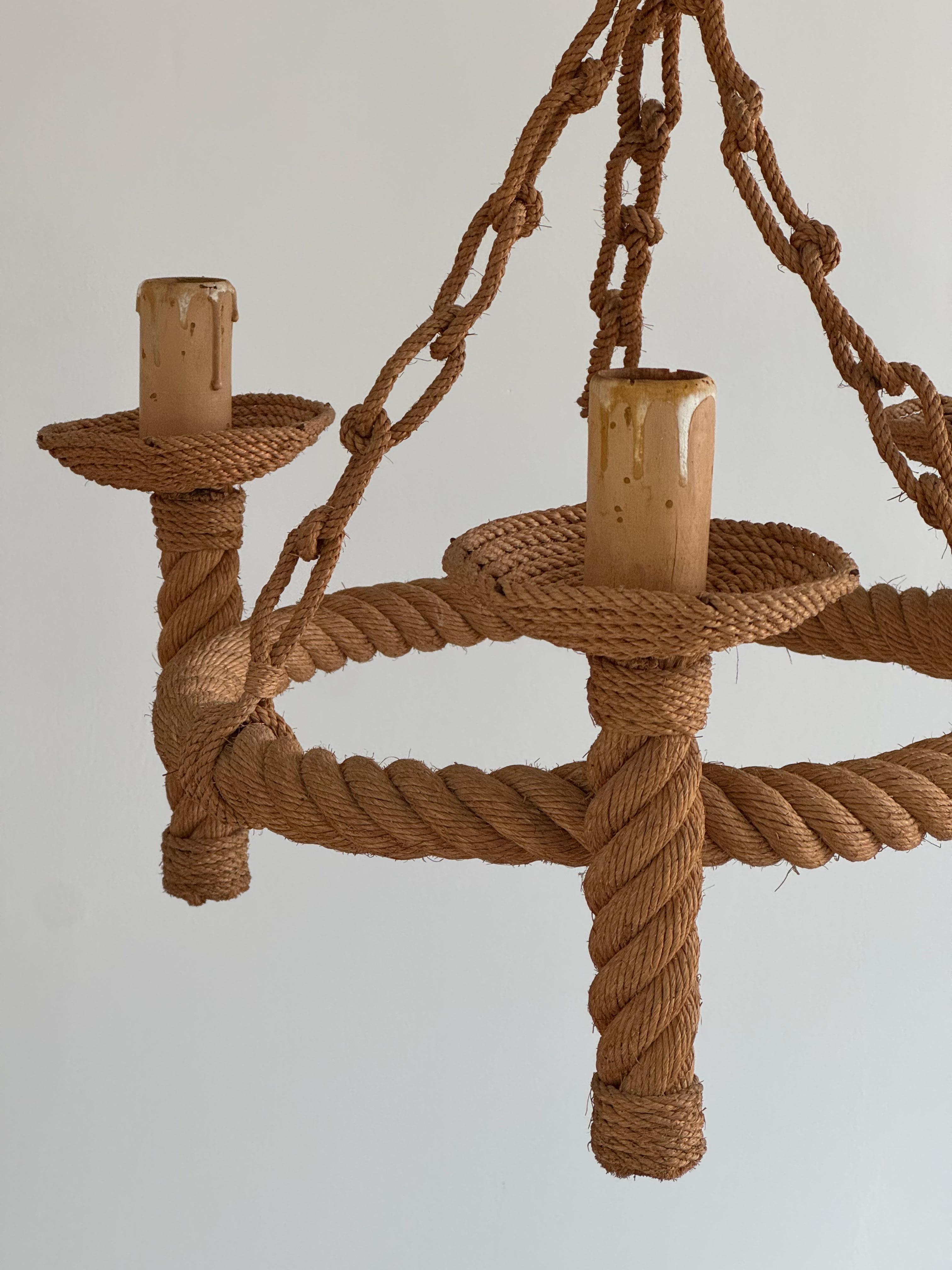 Araña de cuerda de los diseñadores franceses Adrien Audoux y Frida Minnet, Francia, años 50 Soga en venta