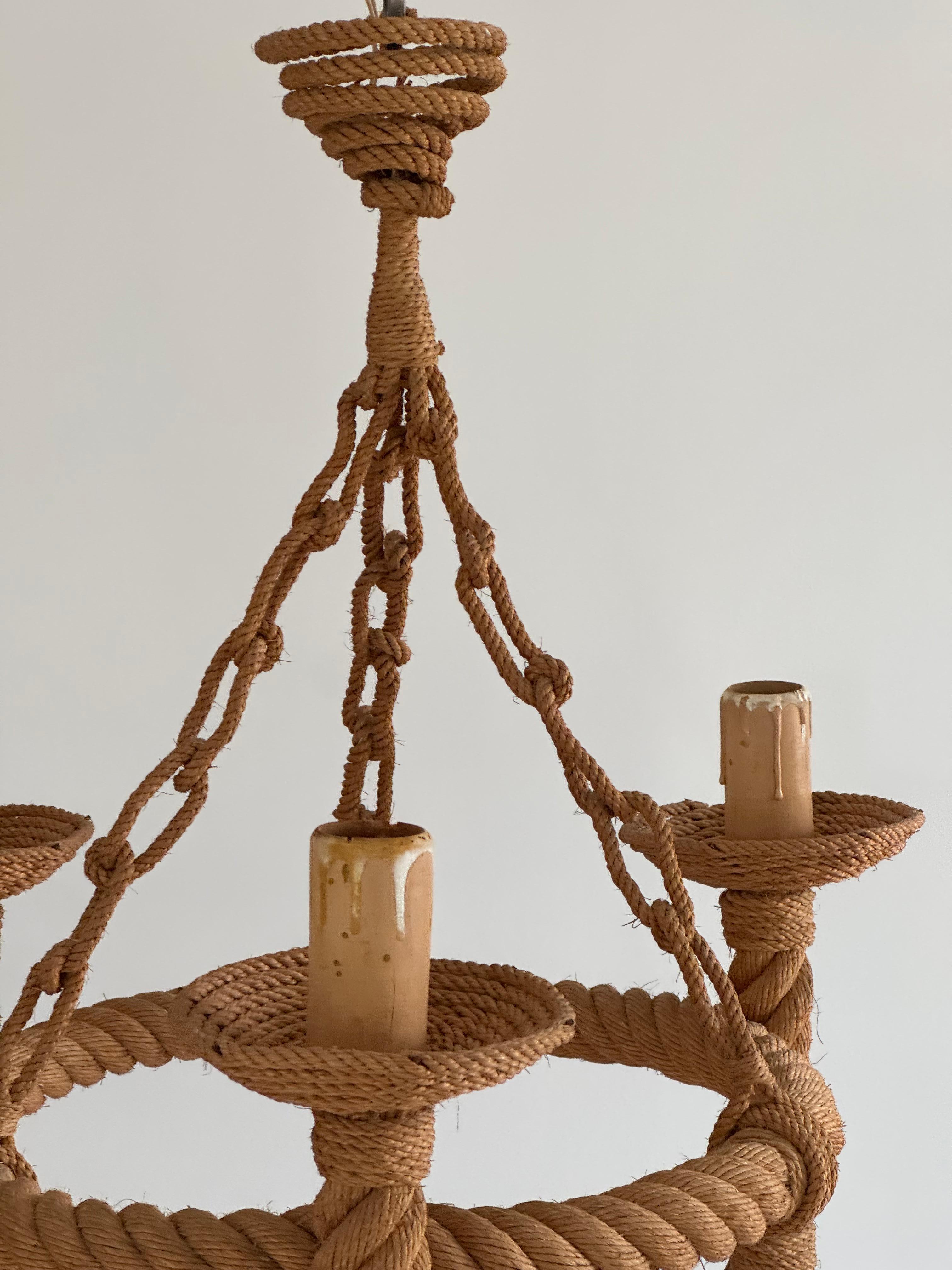 Araña de cuerda de los diseñadores franceses Adrien Audoux y Frida Minnet, Francia, años 50 en venta 1