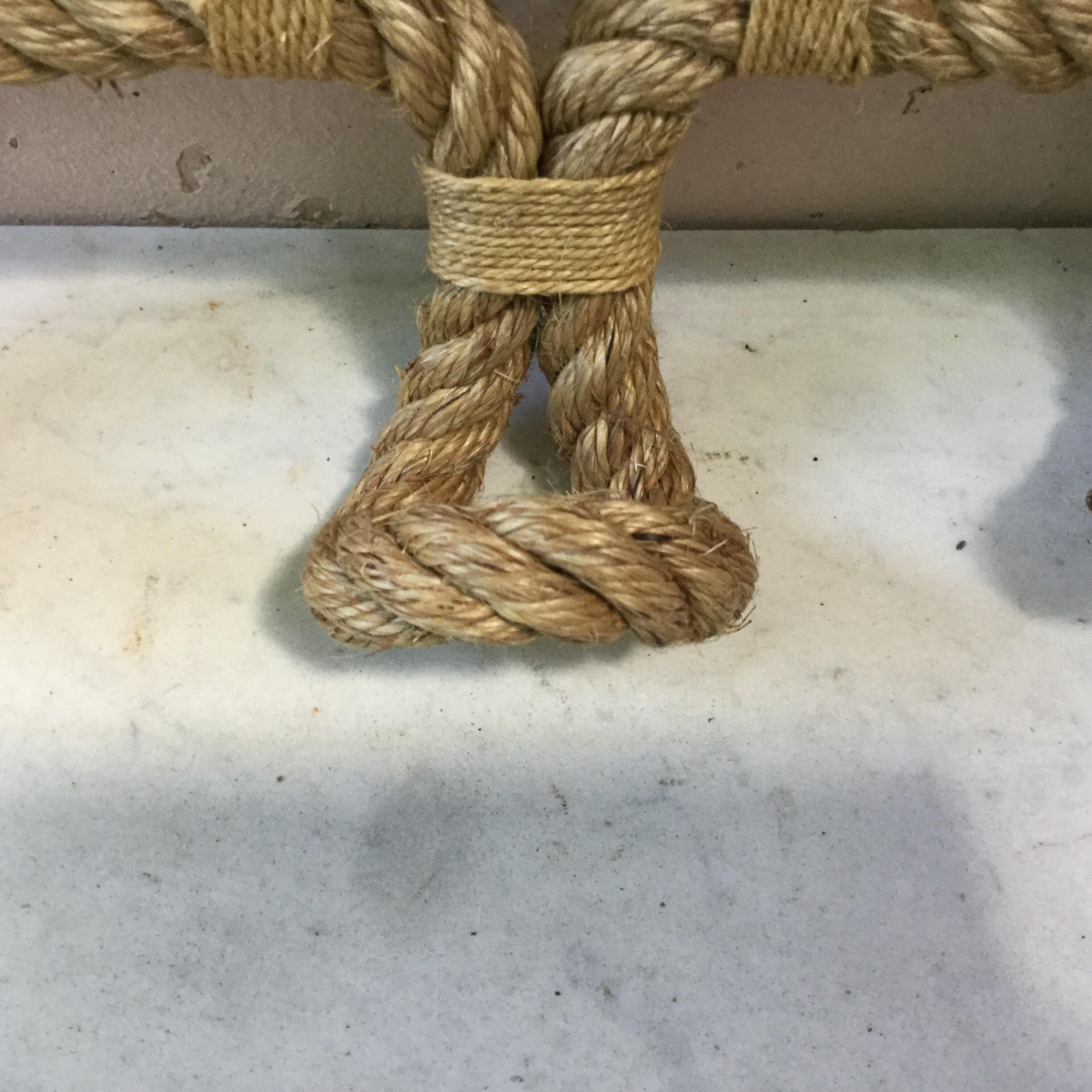 Rope Coat Rack Audoux Minet, circa 1960 In Good Condition In Austin, TX