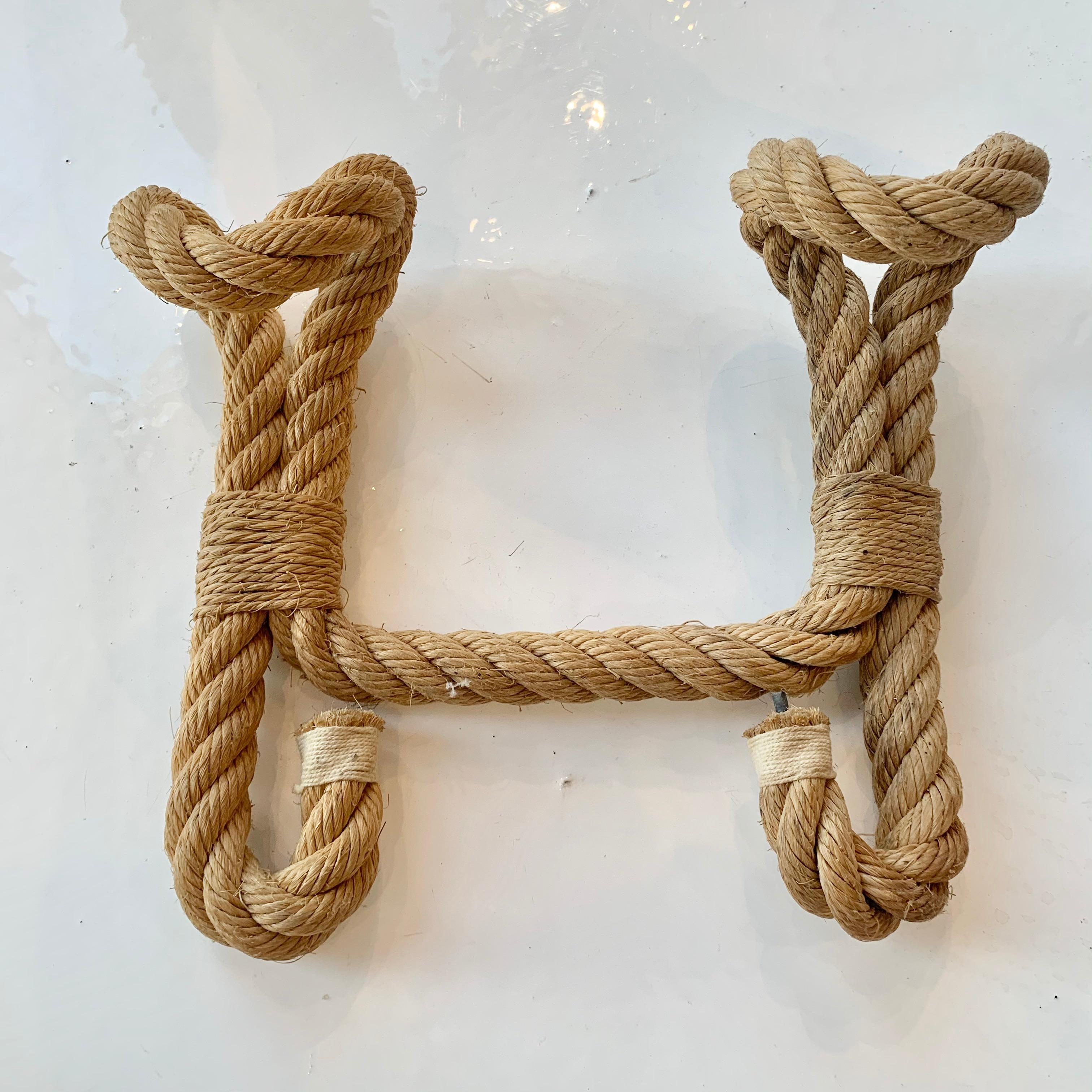 Rope Coat Rack by Audoux and Minet In Good Condition In Los Angeles, CA