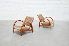 Rope Easy Chairs Attributed to Adrien Audoux & Frida Minet, Art Deco 1940's