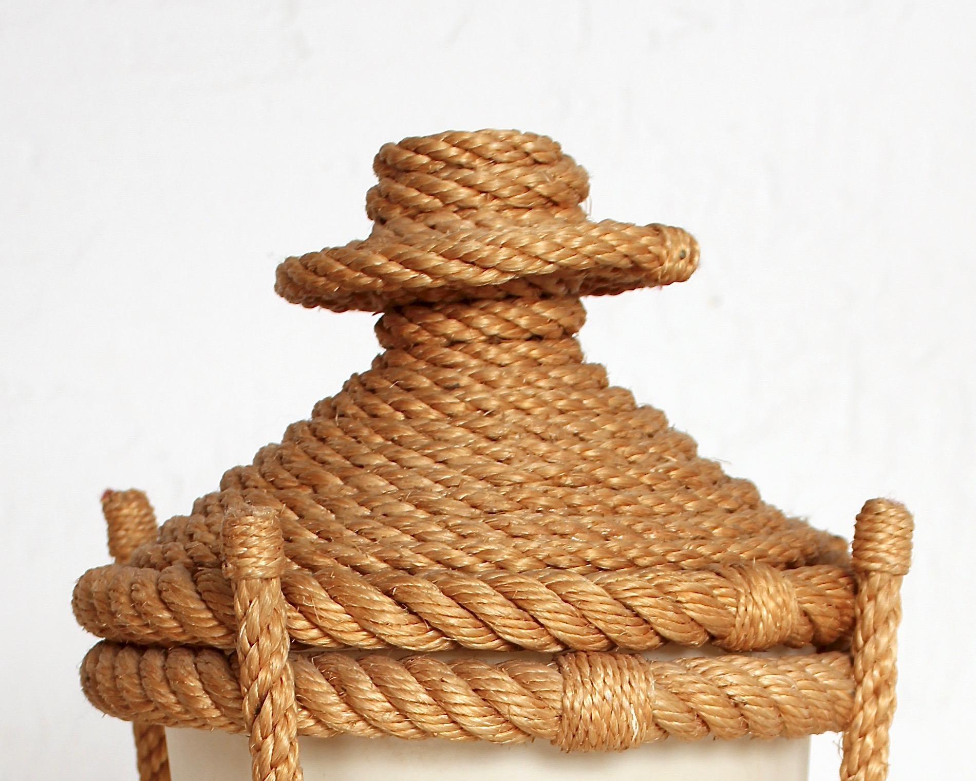 Rope Floor Lamp by Audoux Minet, 1950 In Good Condition In Santa Gertrudis, Baleares