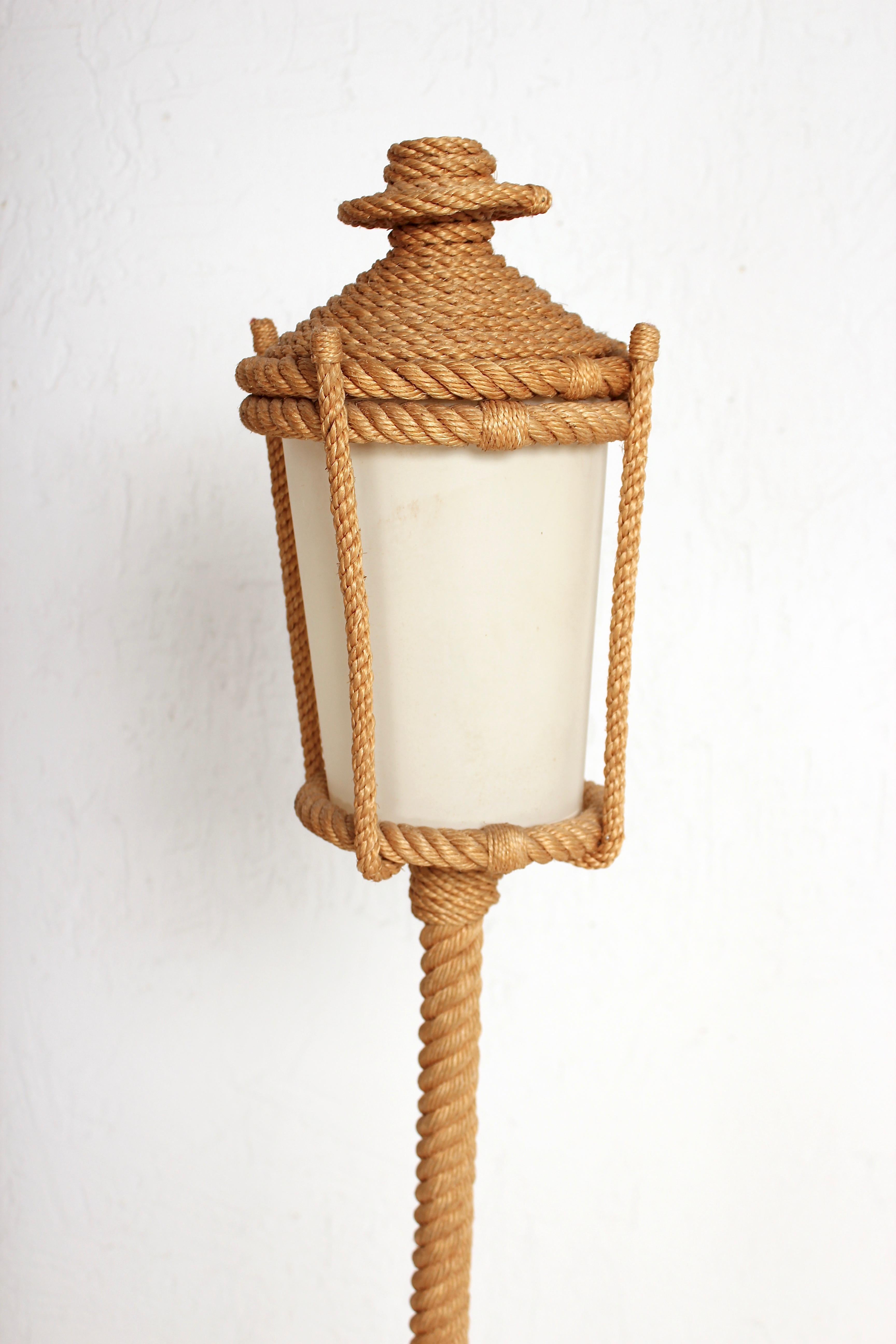 Mid-20th Century Rope Floor Lamp by Audoux Minet, 1950