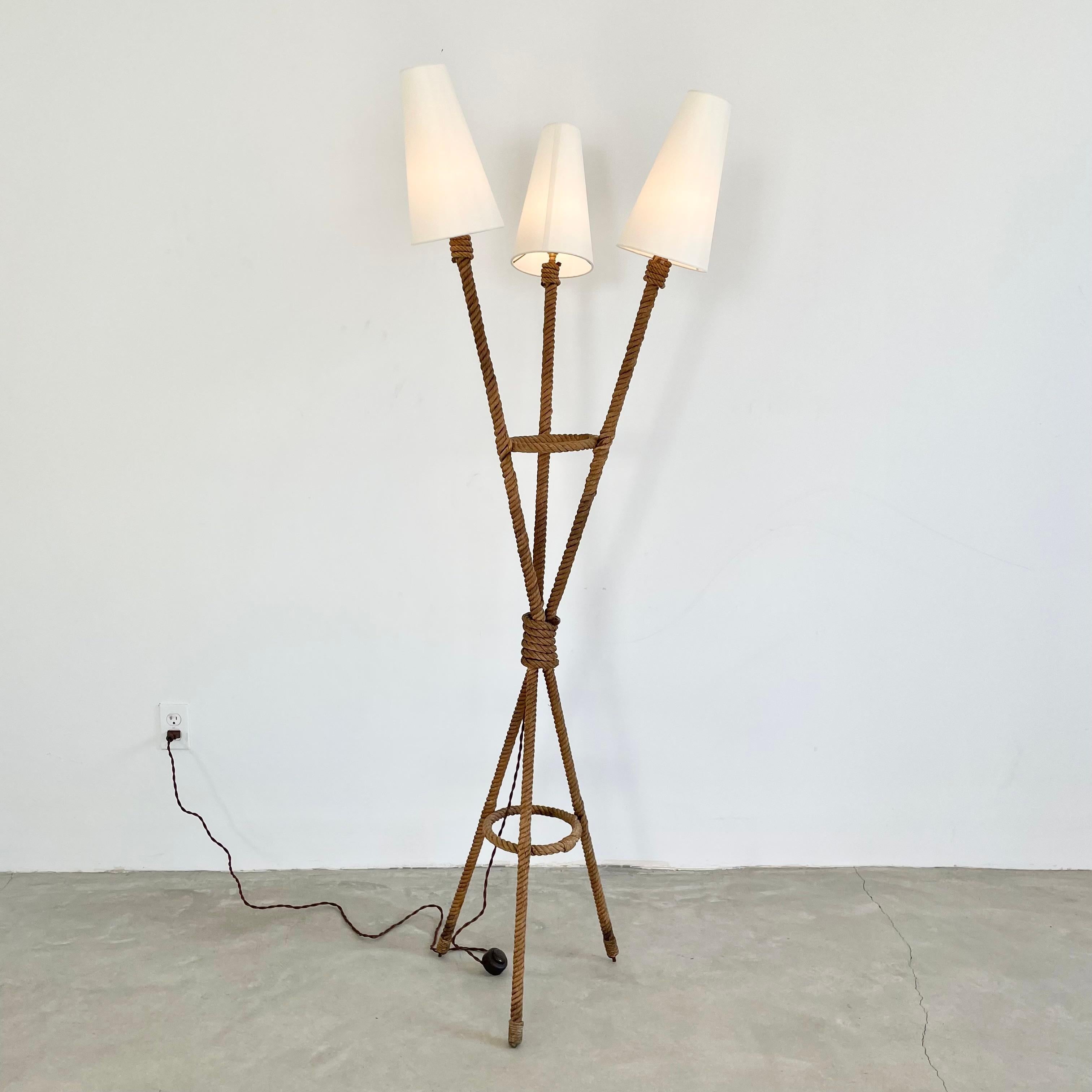 Rope Floor Lamp by Audoux Minet, 1960s France For Sale 1
