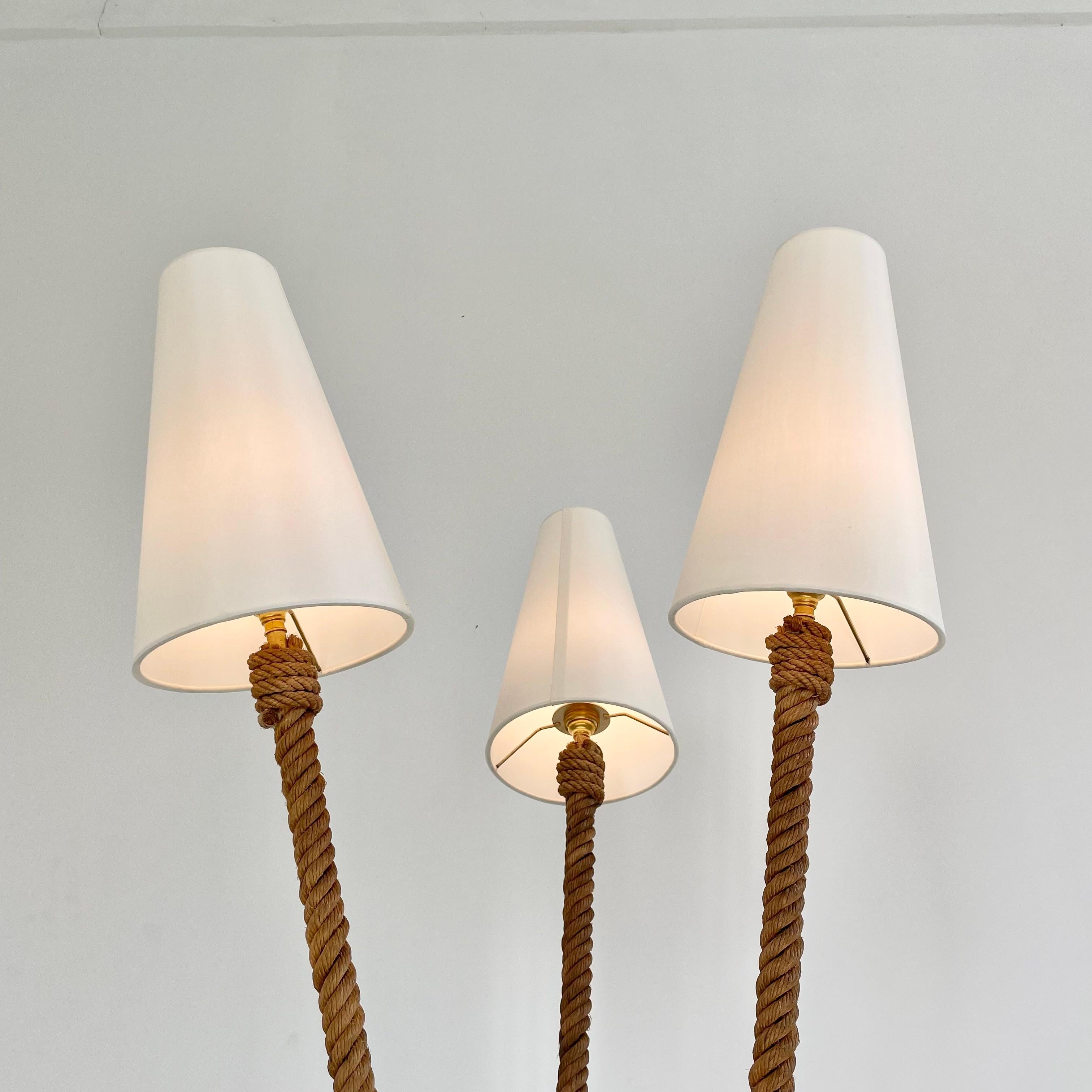 Rope Floor Lamp by Audoux Minet, 1960s France For Sale 3