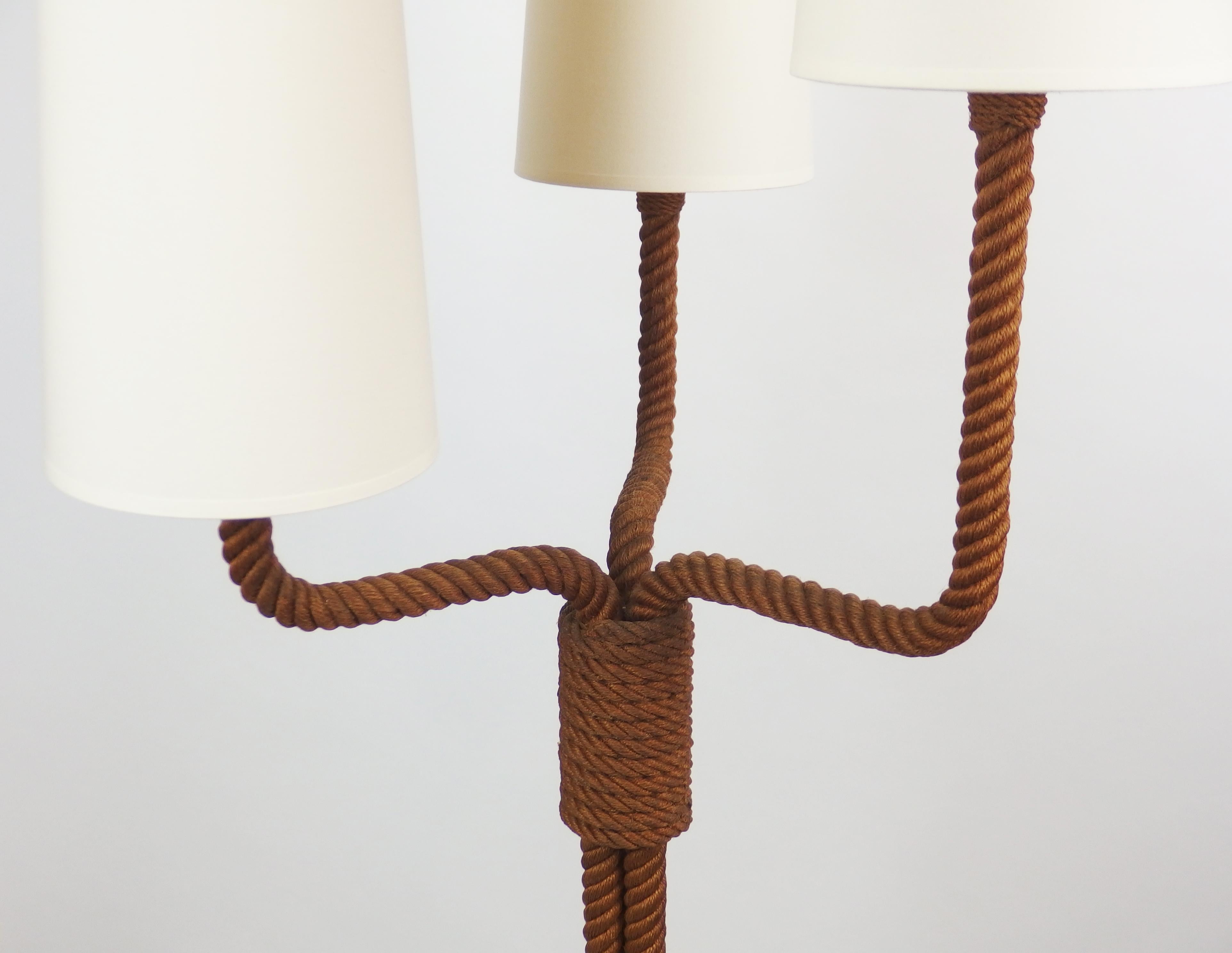 French Rope Floor Lamp by Audoux Minet