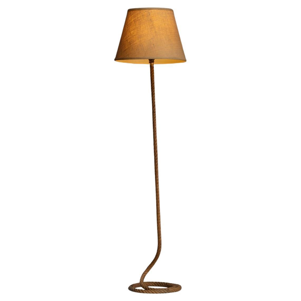 Lámpara de pie de cuerda, Francia circa 1970