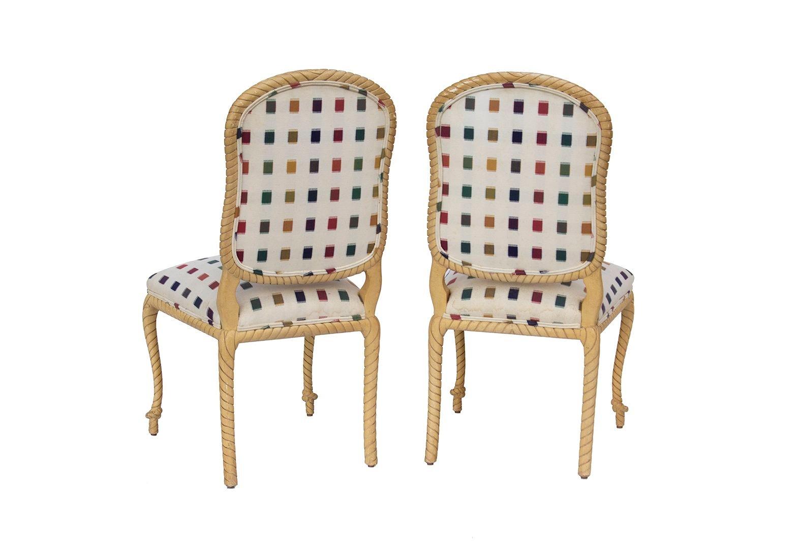Rope Frame Dining Chairs Custom Made for Holland Salley, S/2 In Fair Condition For Sale In Grand Rapids, MI