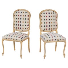 Sillas de comedor con estructura de cuerda hechas a medida para Holland Salley, S/2