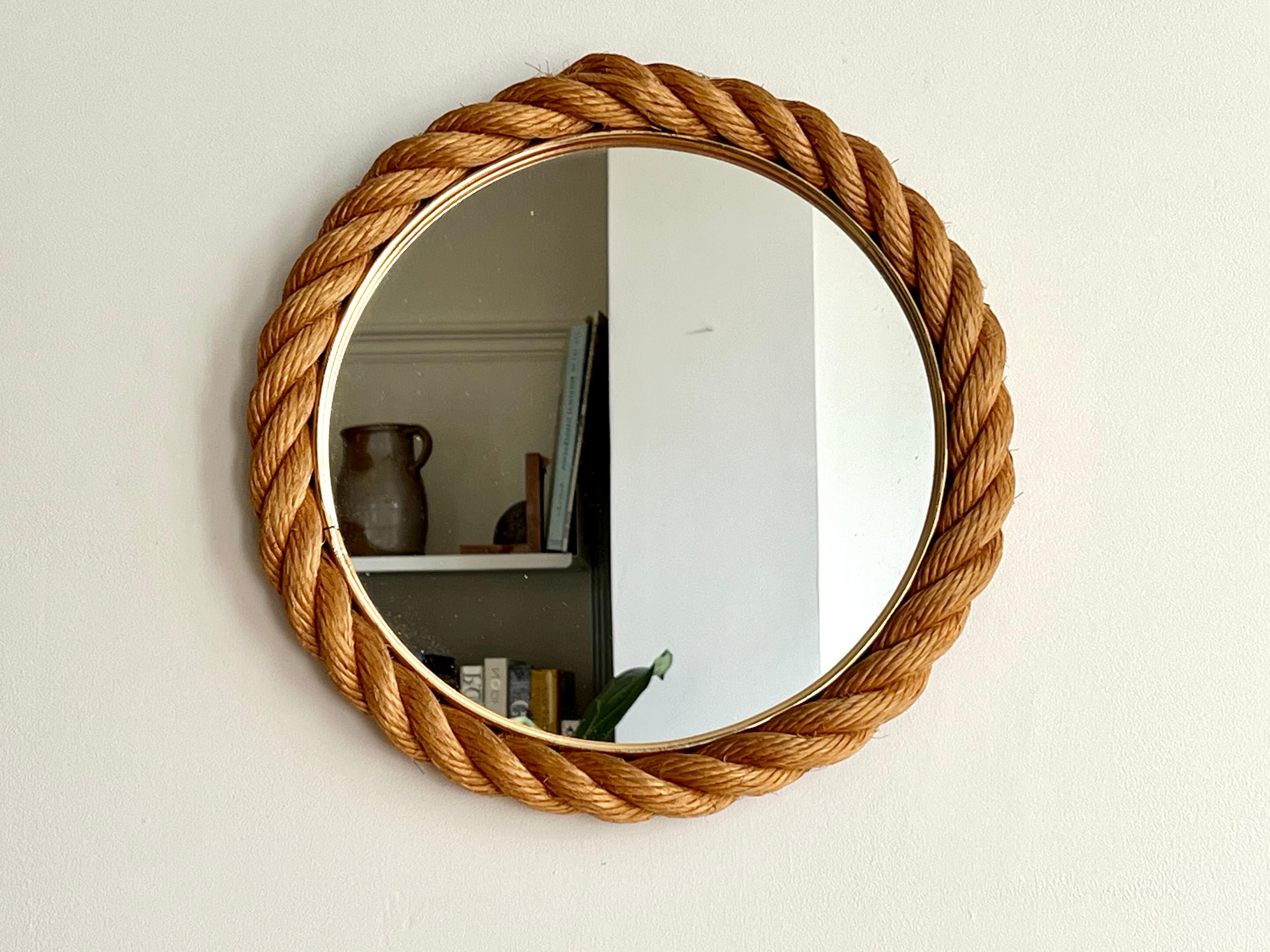 Rope Frame Mirror, Audoux & Minet, France, 1950-1960 For Sale 5