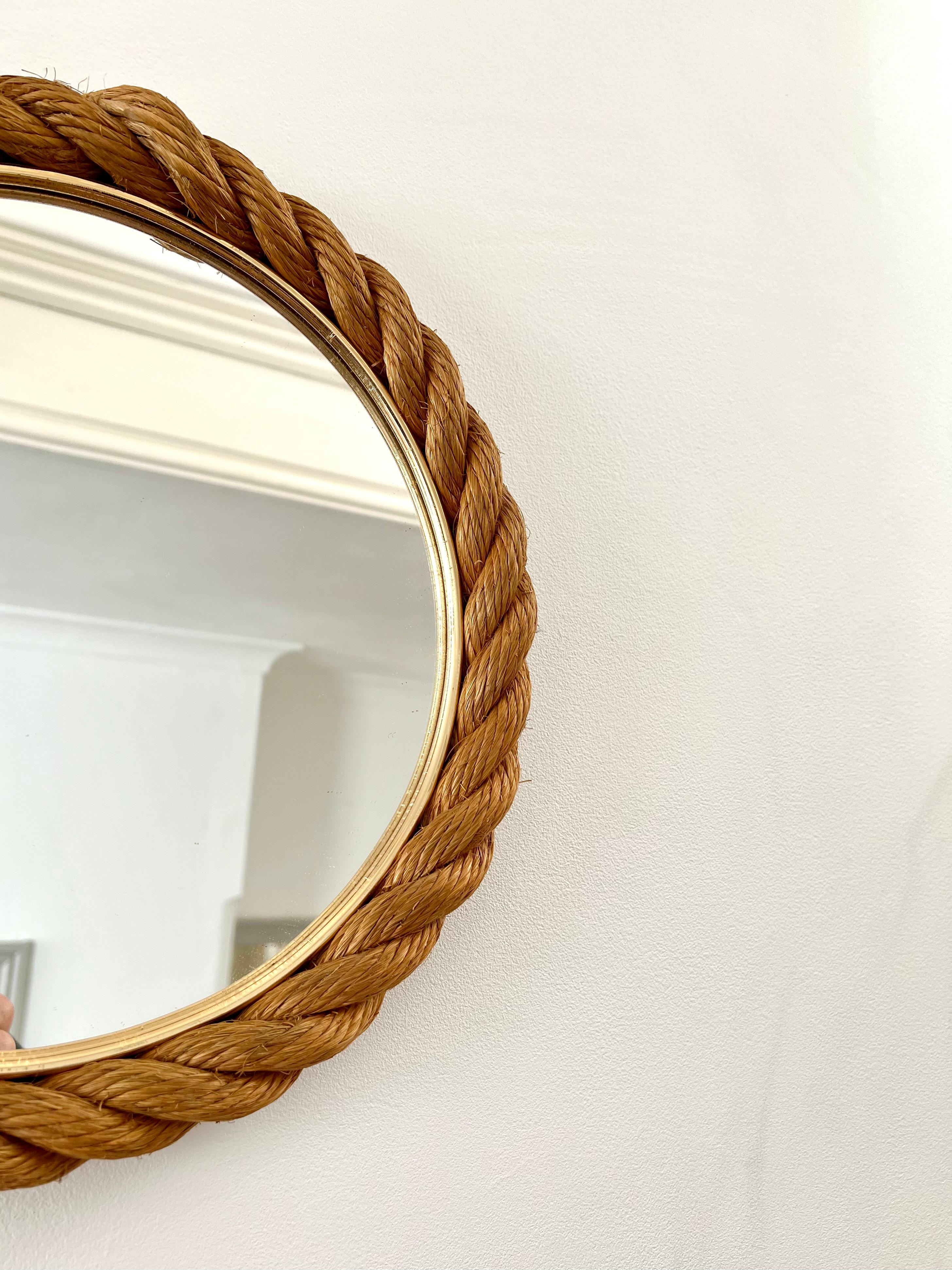 Rope Frame Mirror, Audoux & Minet, France, 1950-1960 For Sale 1