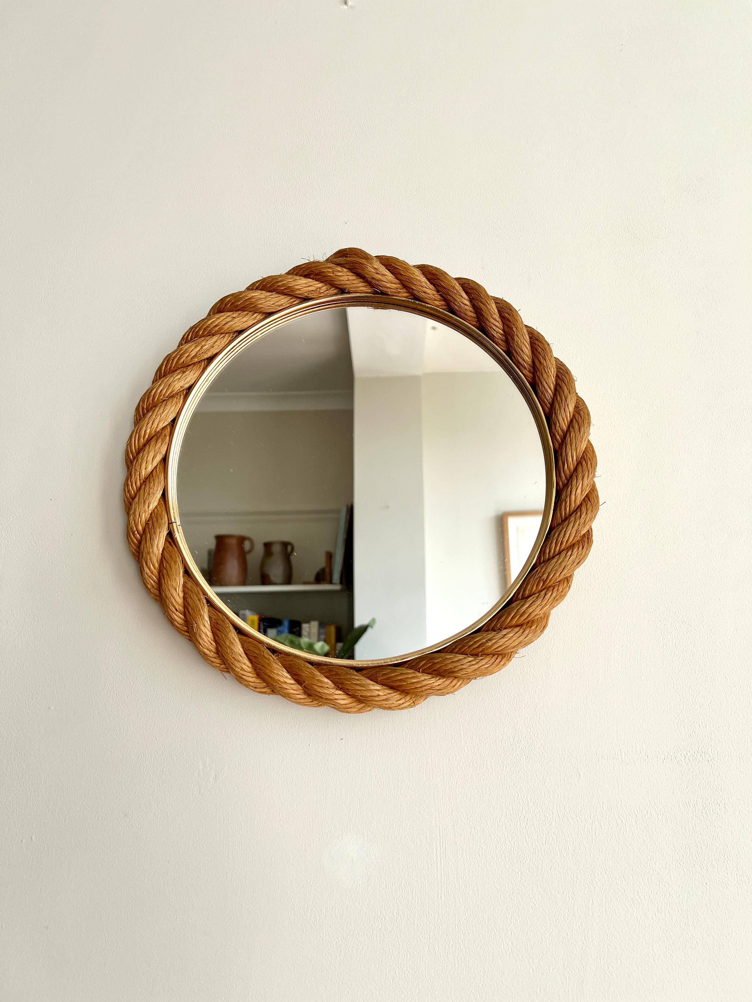 Rope Frame Mirror, Audoux & Minet, France, 1950-1960 For Sale 2