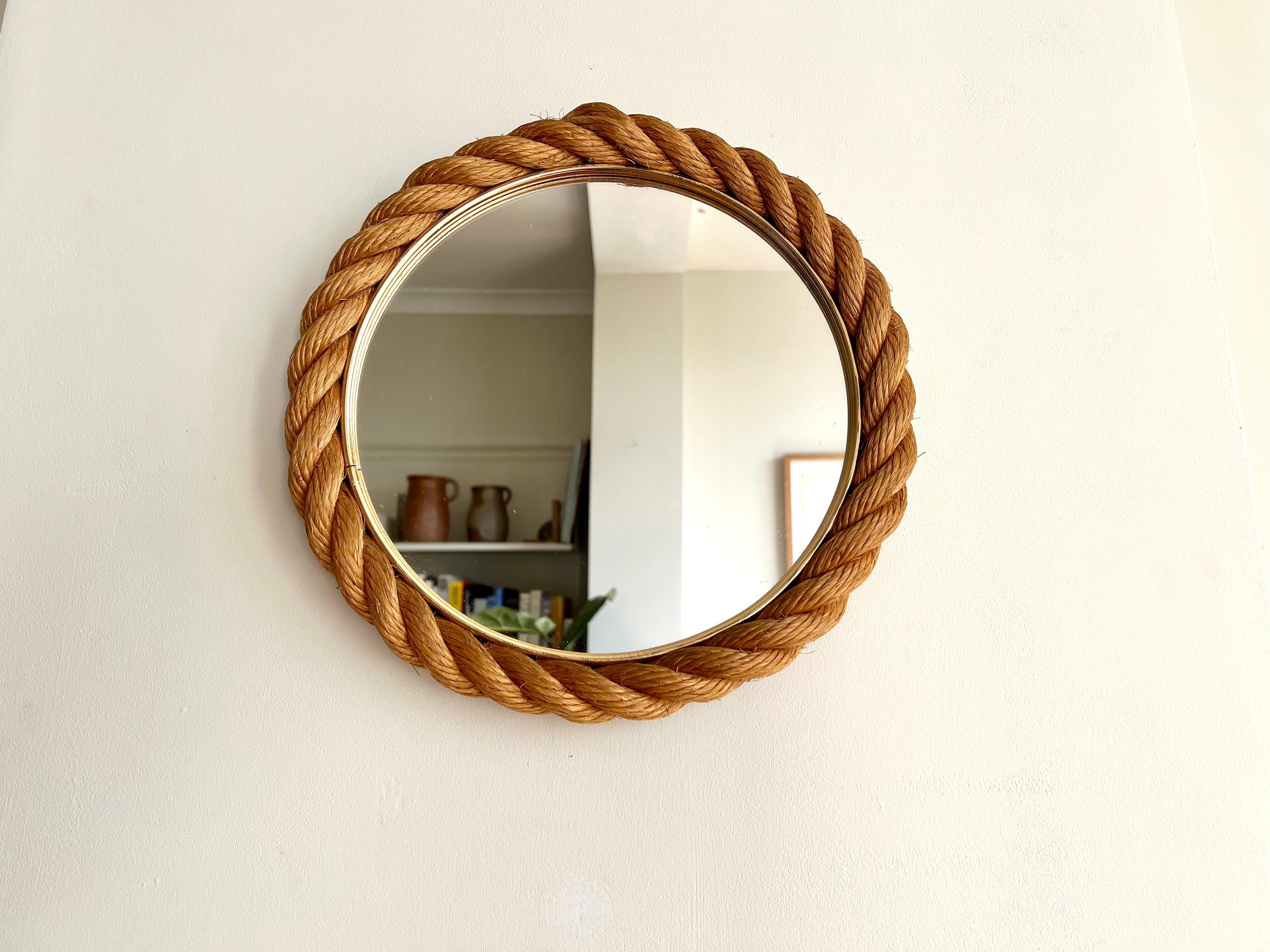 Rope Frame Mirror, Audoux & Minet, France, 1950-1960 For Sale 3