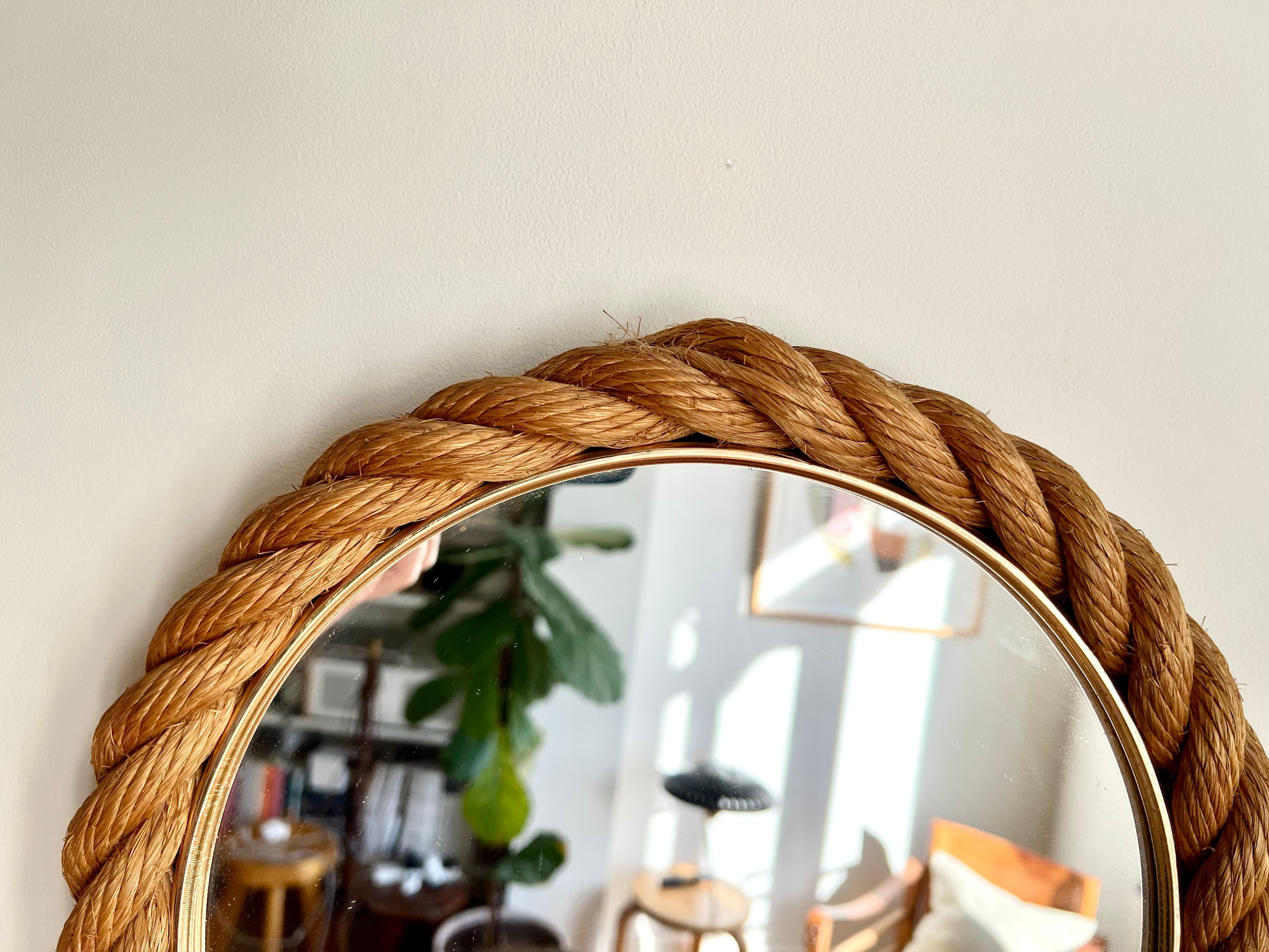 Rope Frame Mirror, Audoux & Minet, France, 1950-1960 For Sale 4