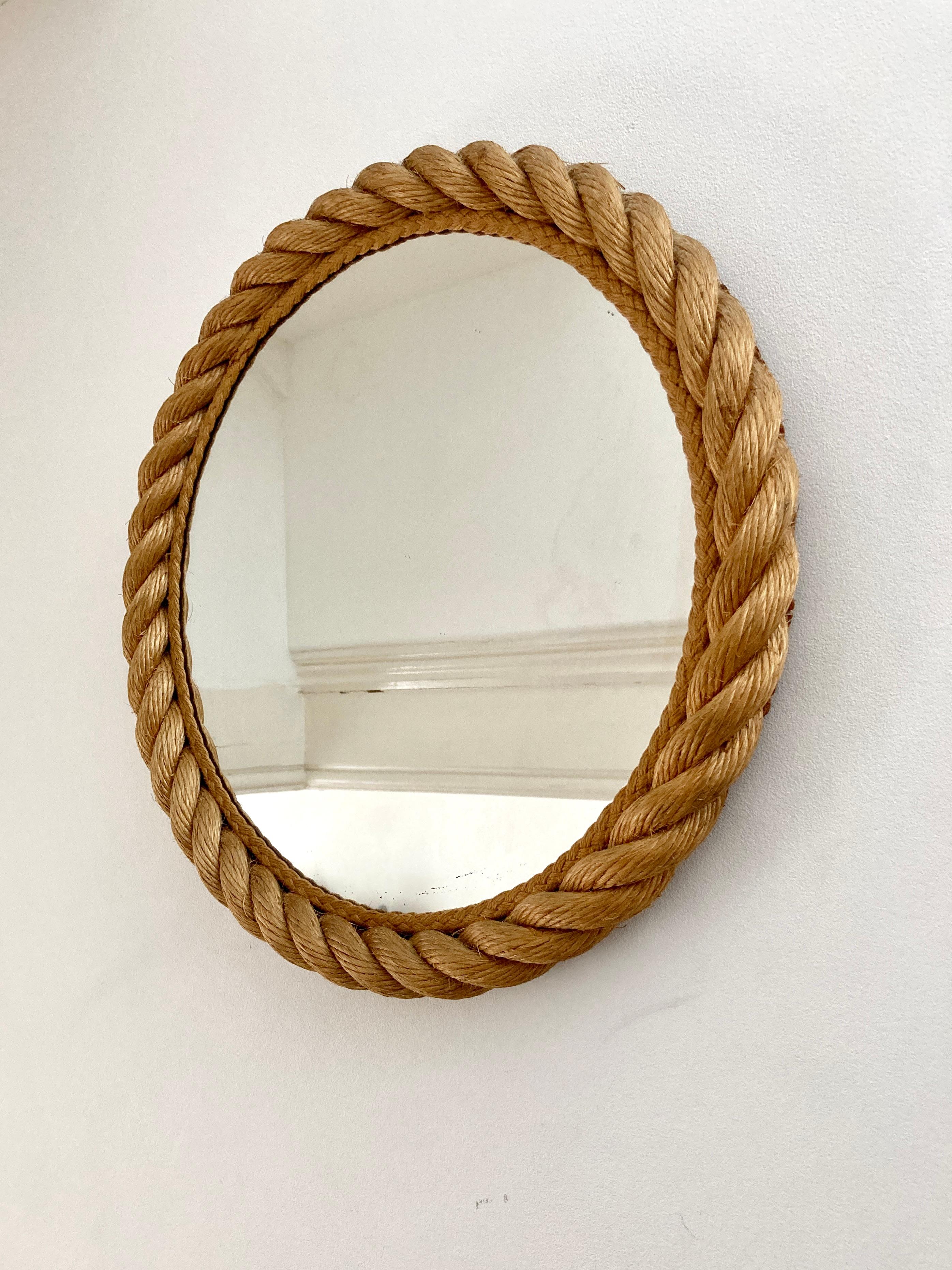 Rope Frame Mirror, Audoux & Minet, France, 1950-1960 In Good Condition In Bristol, GB