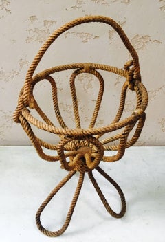 Cestino Jardiniere Corda di metà secolo Adrien Audoux and Frida Minet