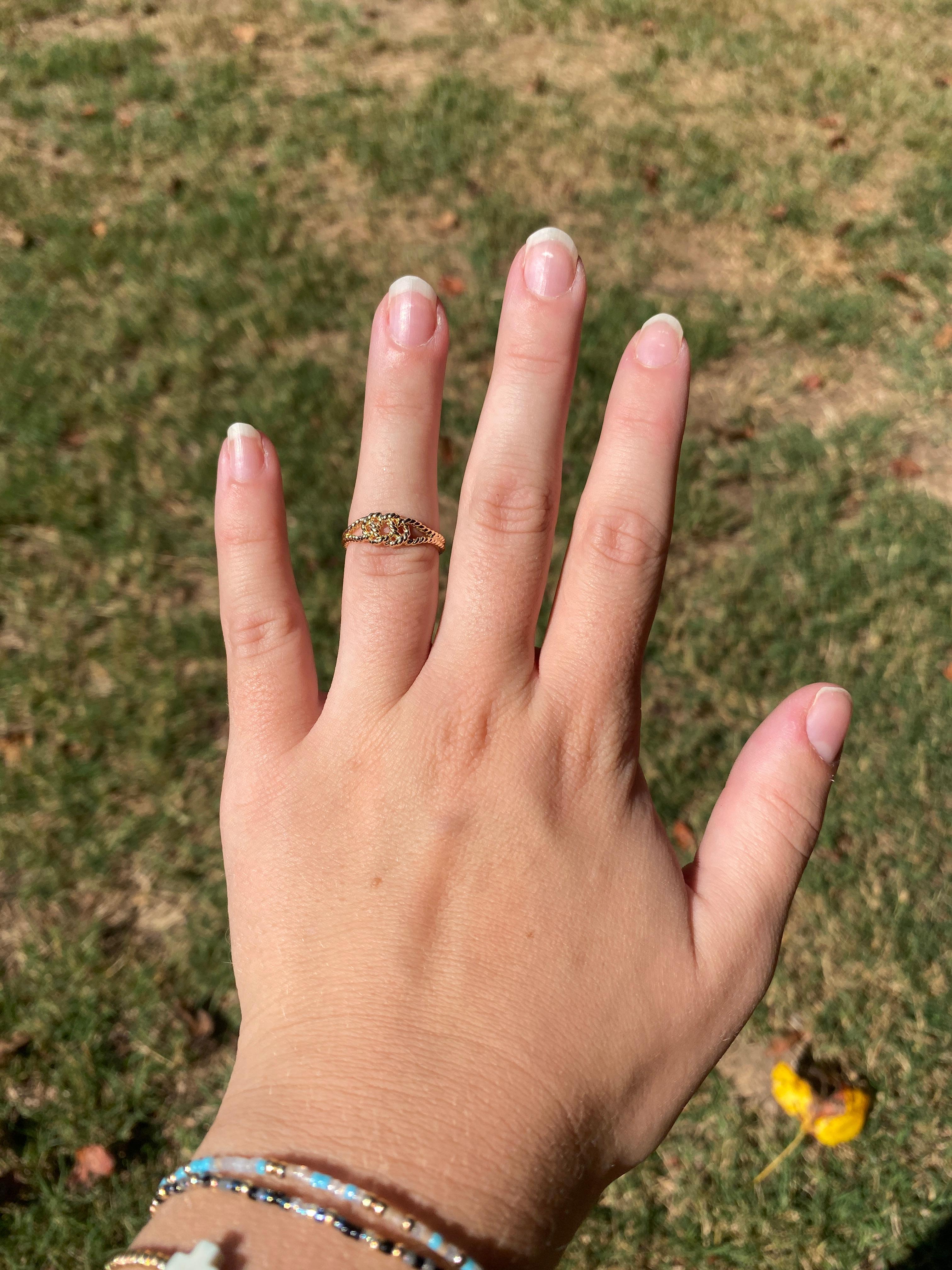 Bague nœud de corde, or jaune 14k, taille 6 en vente 2