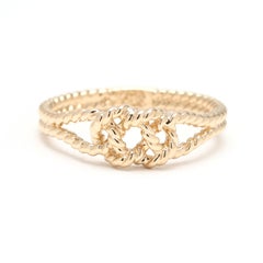 Anillo de nudo de cuerda, oro amarillo de 14k, talla 6