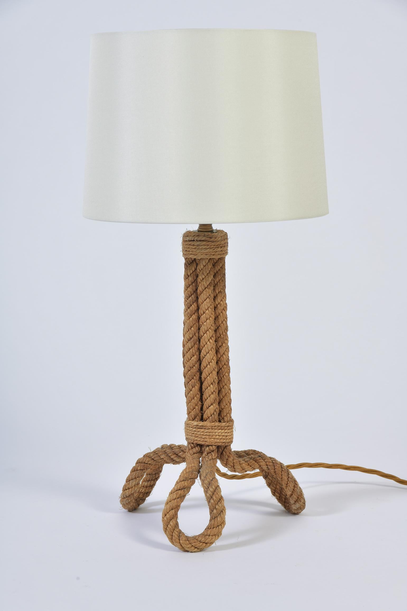 Mid-Century Modern Rope Lamp by Audoux & Minet