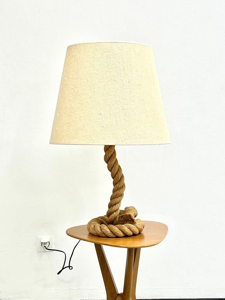 Rope Lamp by Audoux Minnet, 1960's In Good Condition For Sale In PARIS, FR