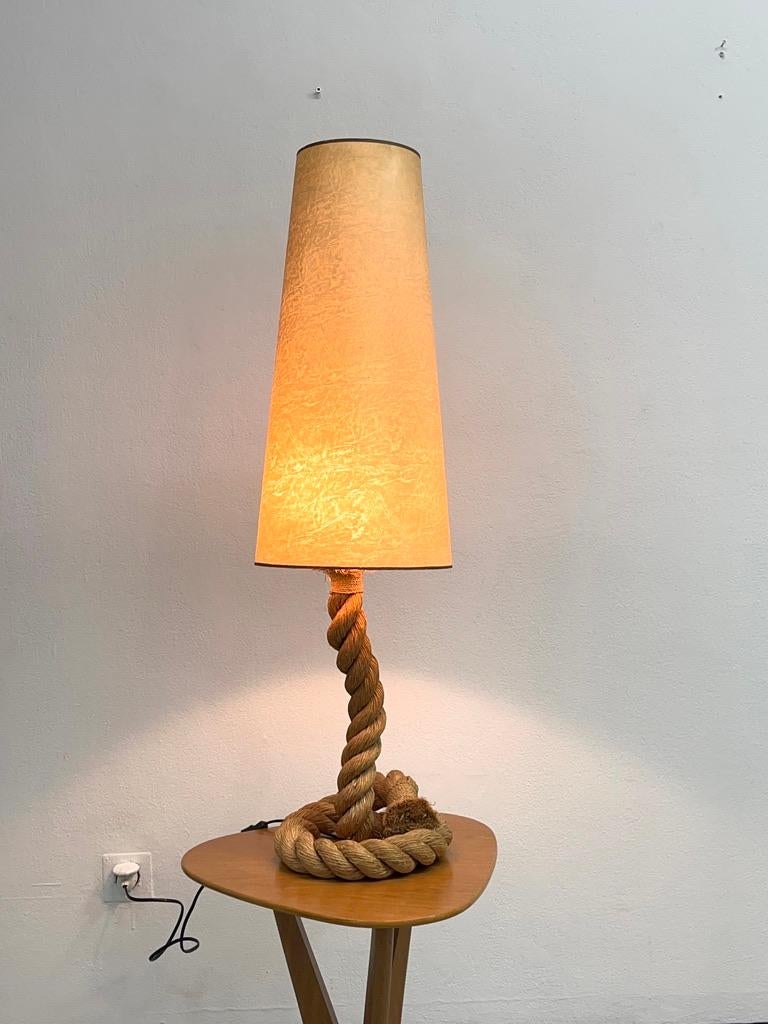 Lampe Lanterne Vintage Audoux Minet Années 1960 - Métal, Corde Et Laine - 60W Max