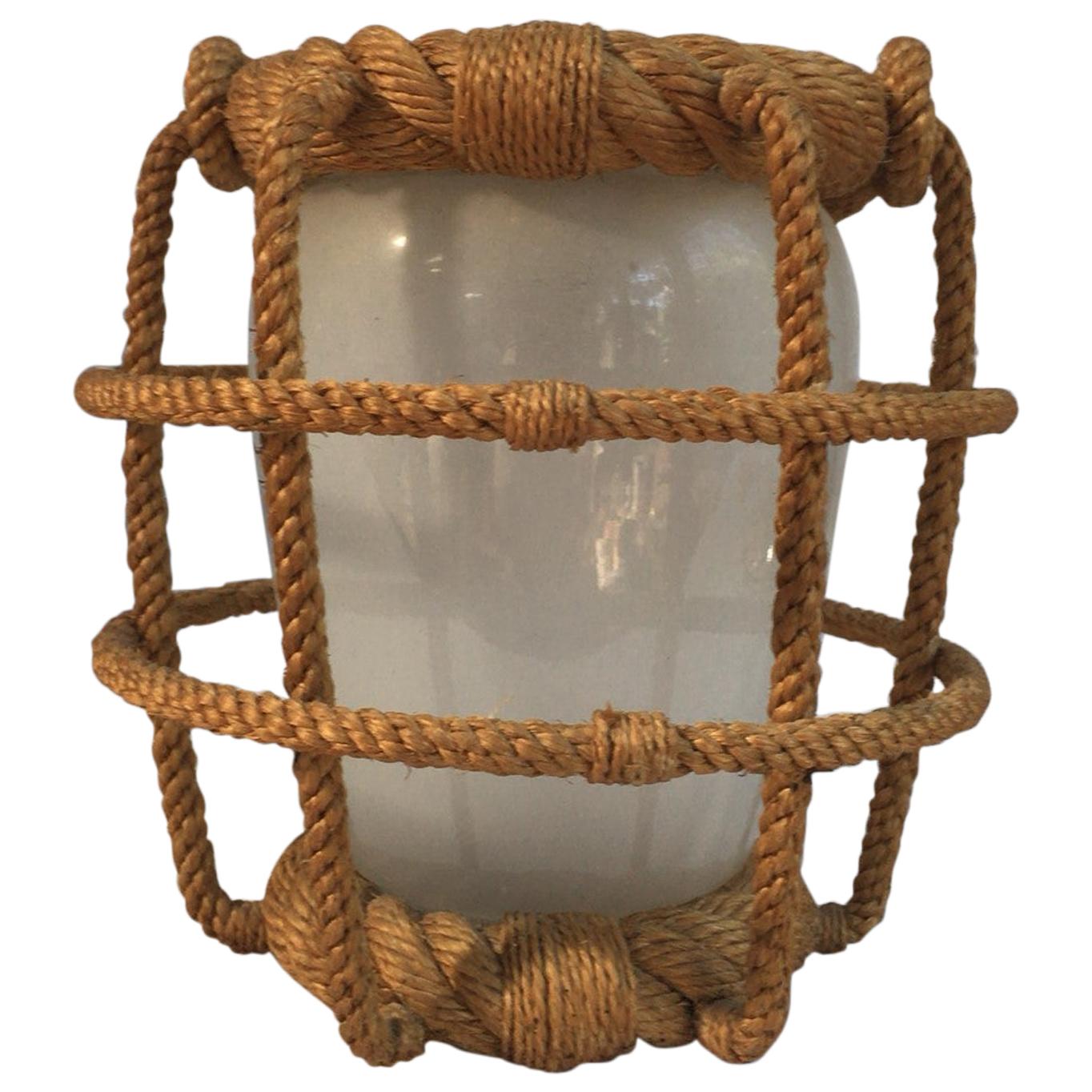 Mid-Century Modern Mid-Century Rope Lantern Chandelier Adrien Audoux and Frida Minet