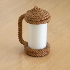 Audoux Minet 1960s French Rope Lantern Lamp