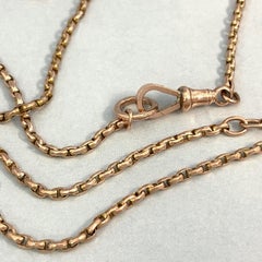 Rope Length Guard or Muff Belcher Chain with Dog Clip in Rose Gold