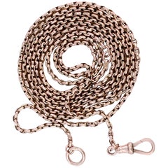 Chaîne de garde ou de moufle Belcher avec attache pour chien en or rose:: longueur de corde
