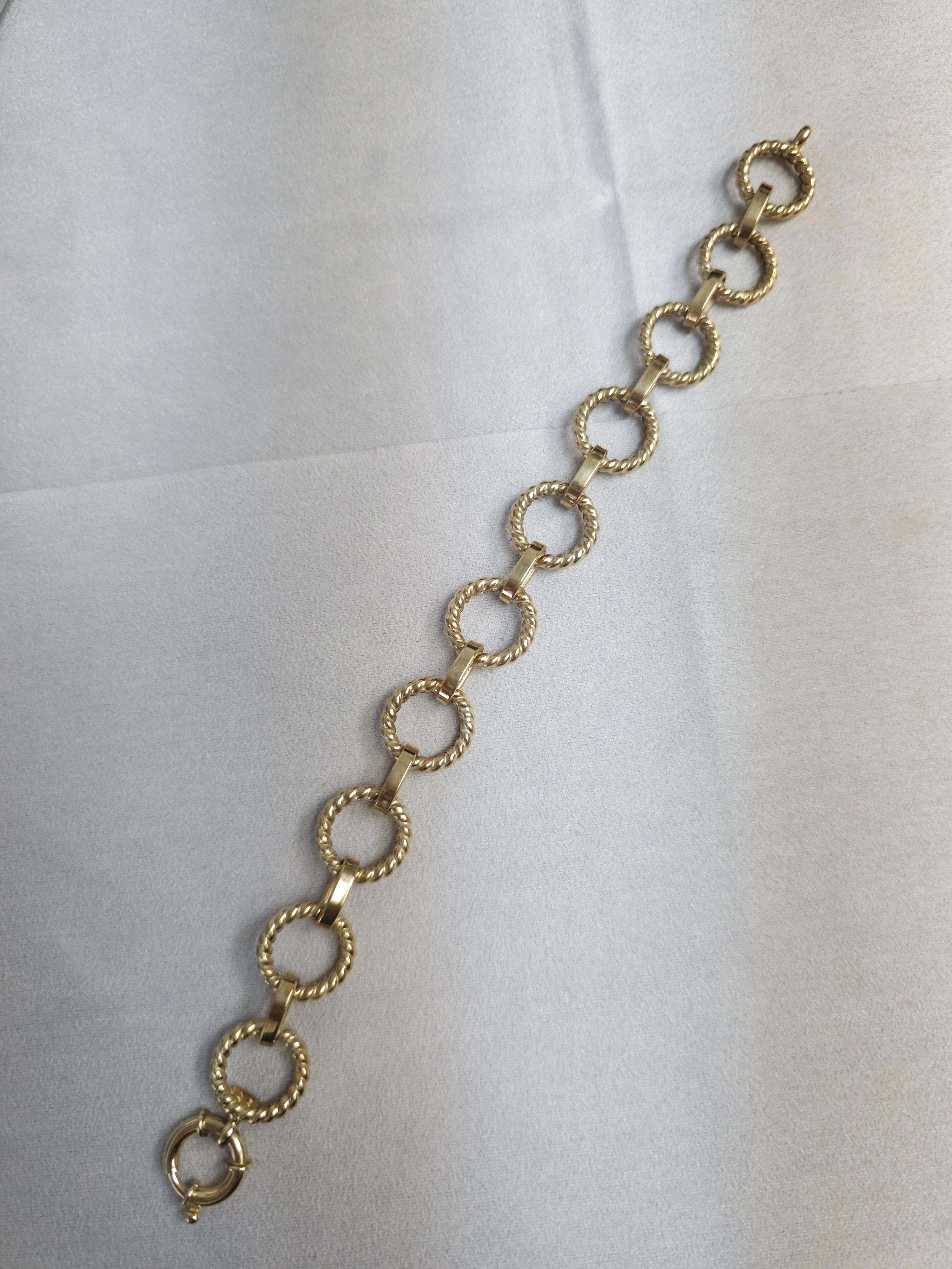da uomo o donna Rope Link Flex Bracelet 14k Yellow Gold in vendita