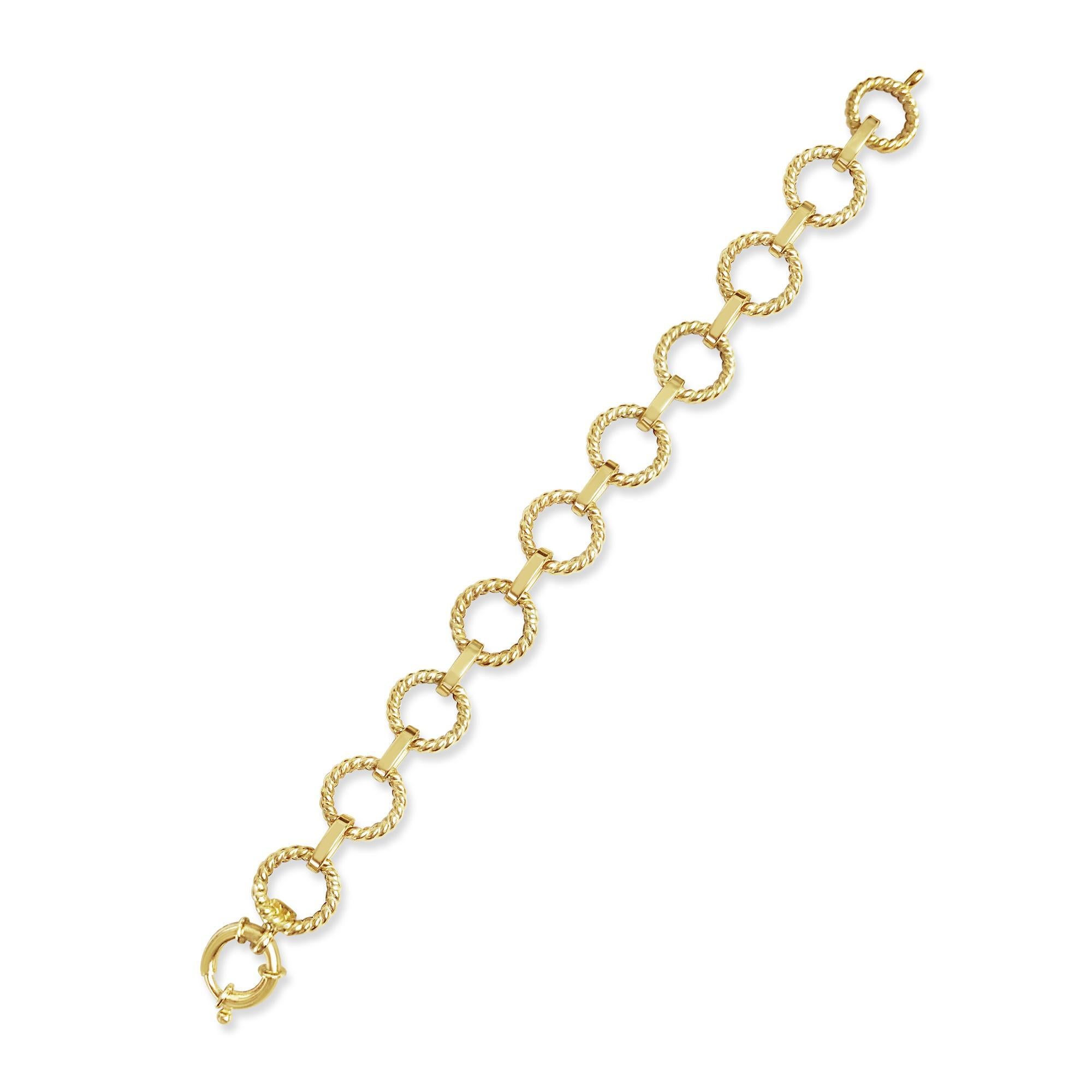 Rope Link Flex Bracelet 14k Yellow Gold in vendita