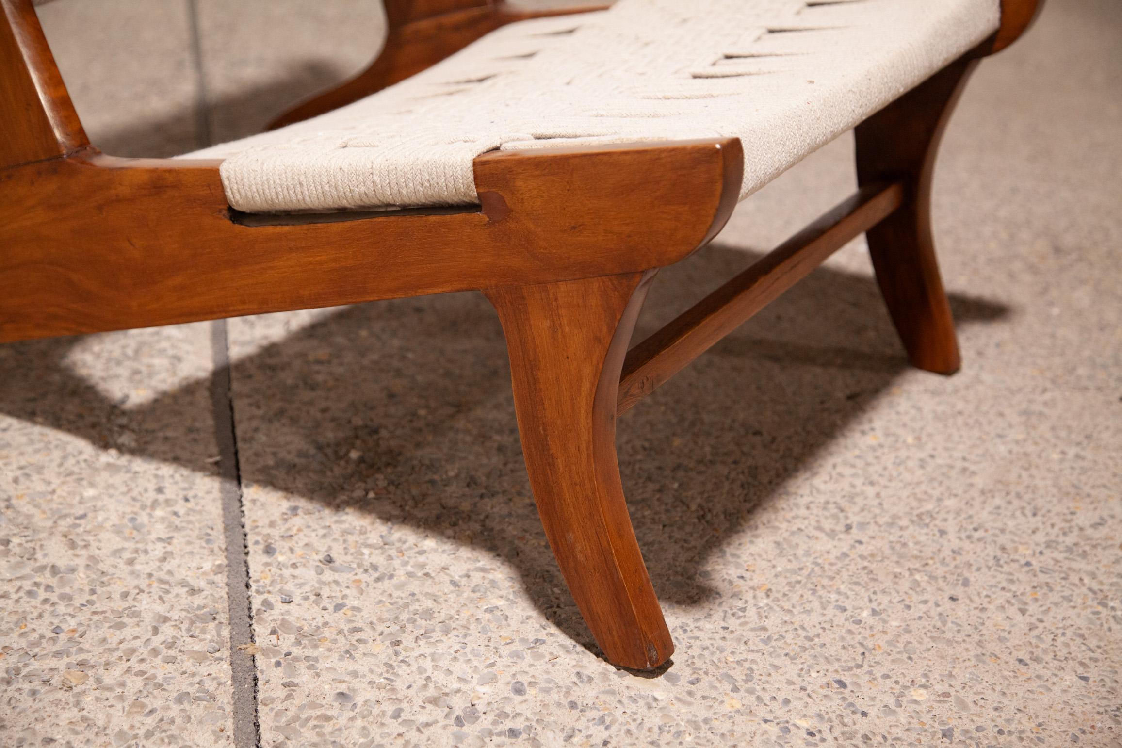 Chaise longue en corde attribuée à Pierre Jeanneret en vente 2