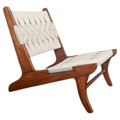 Rope Lounge Chair Attributed to Pierre Jeanneret