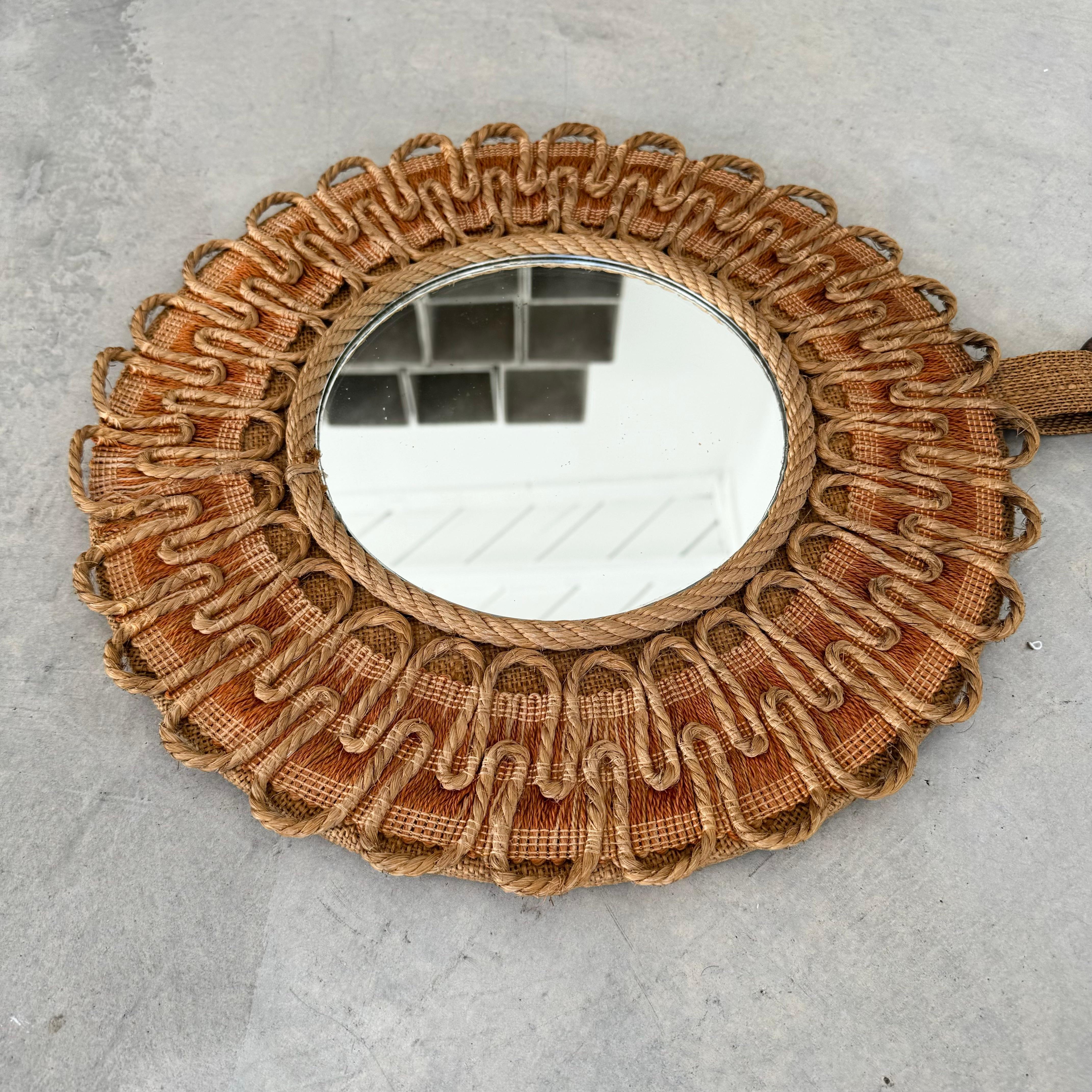 Rope Mirror, 1950s France In Good Condition For Sale In Los Angeles, CA