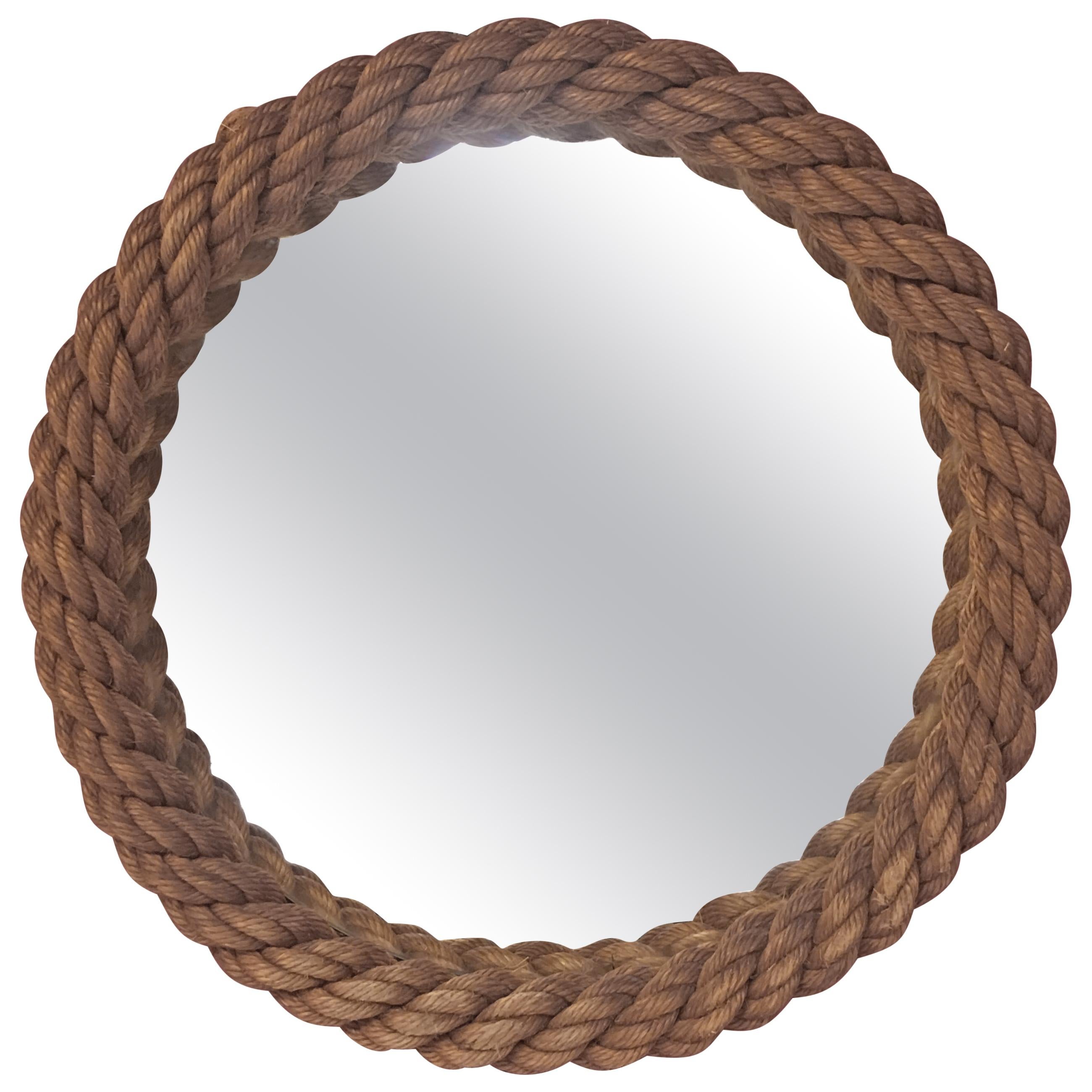 Braided Rope Oval Mirror by Audoux et at 1stDibs