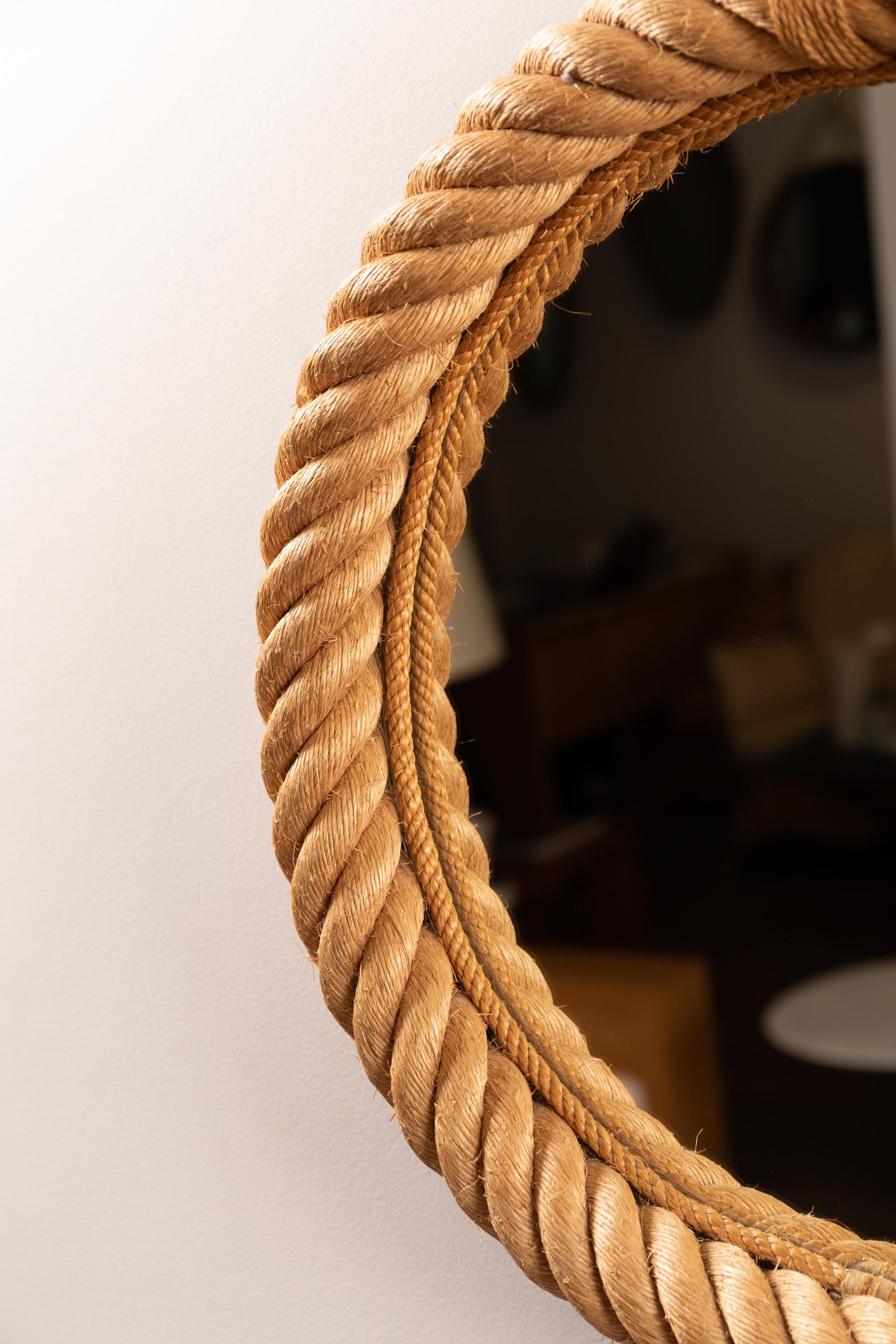 French Rope Mirror by Audoux-Minet