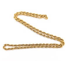 Collier de corde en or jaune 14k