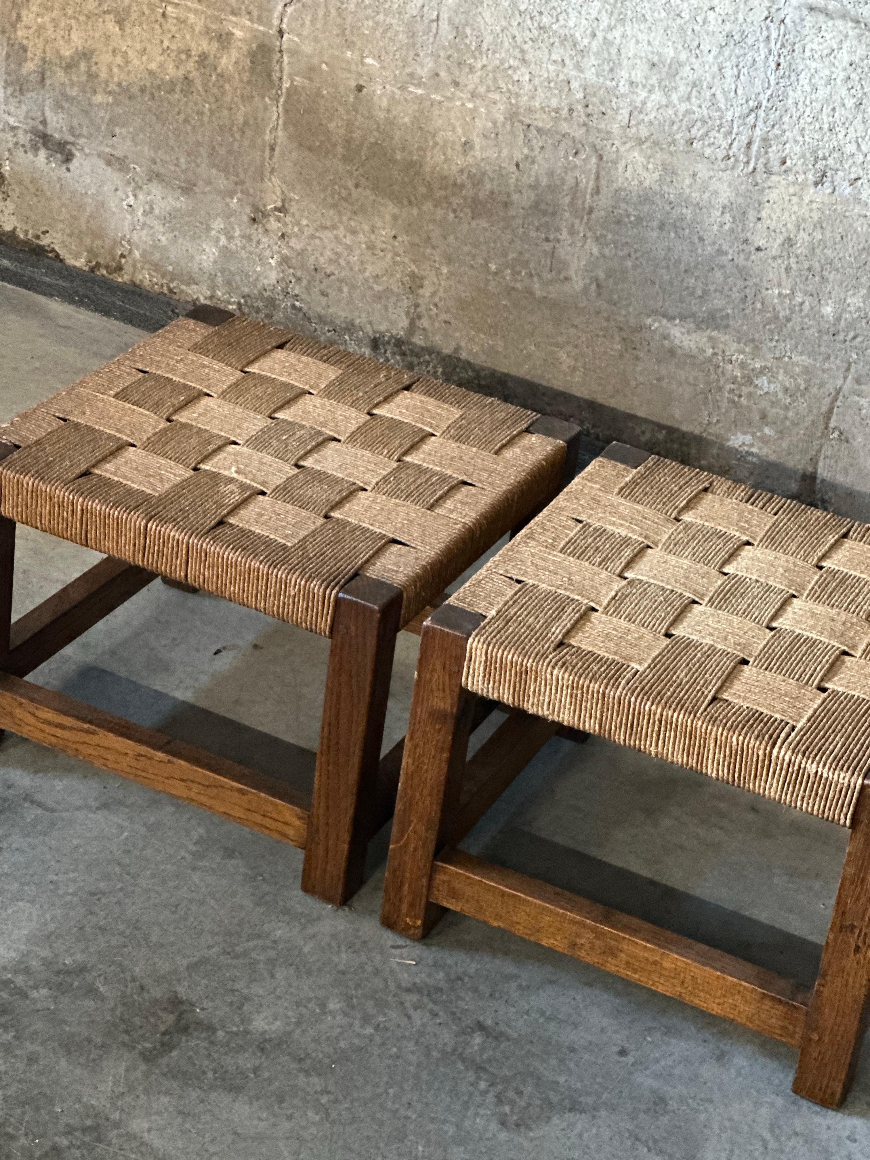 Rope & Oak Lounge Set, in the Style of Jourdain For Sale 5