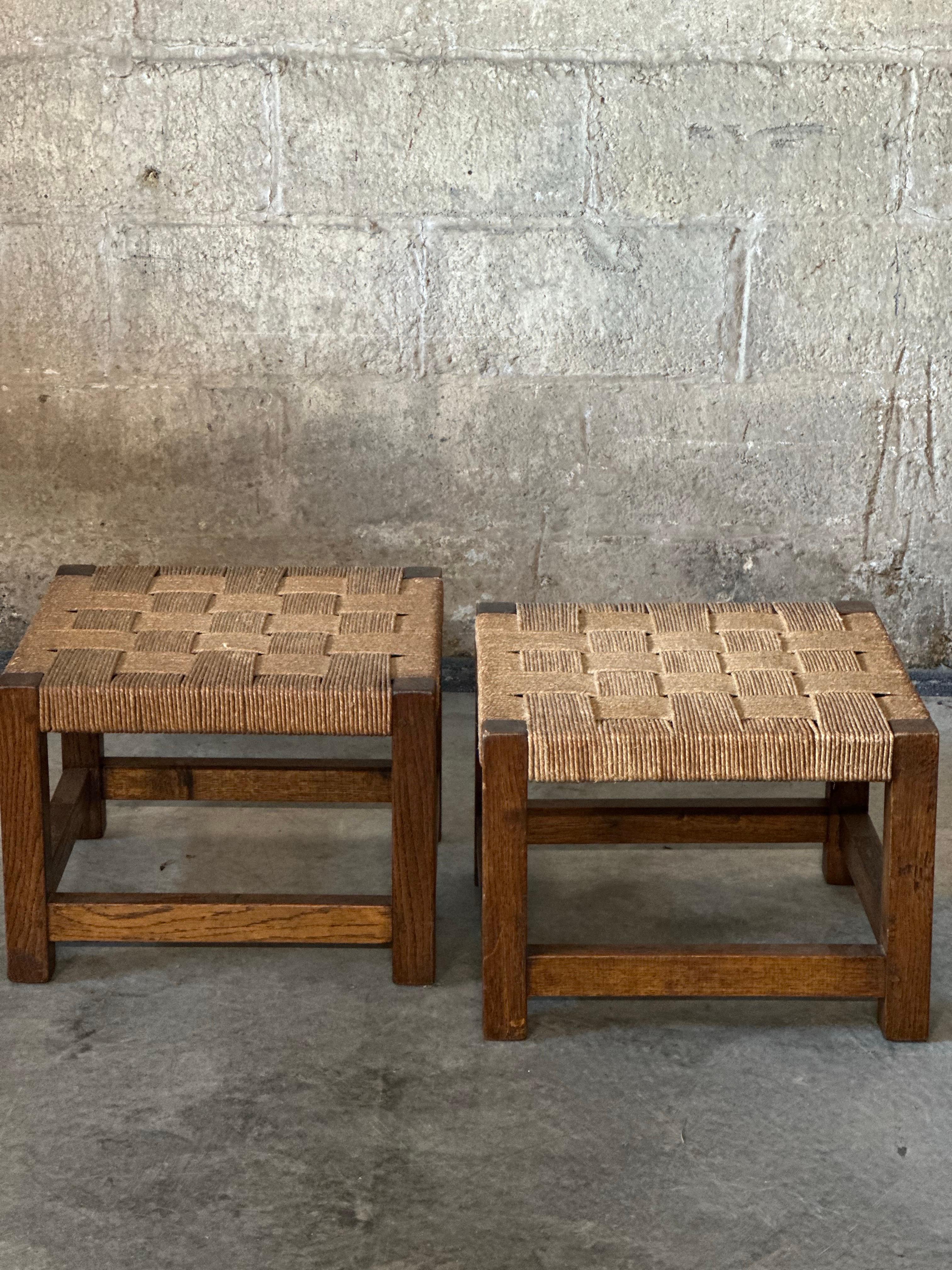 Rope & Oak Lounge Set, in the Style of Jourdain For Sale 6