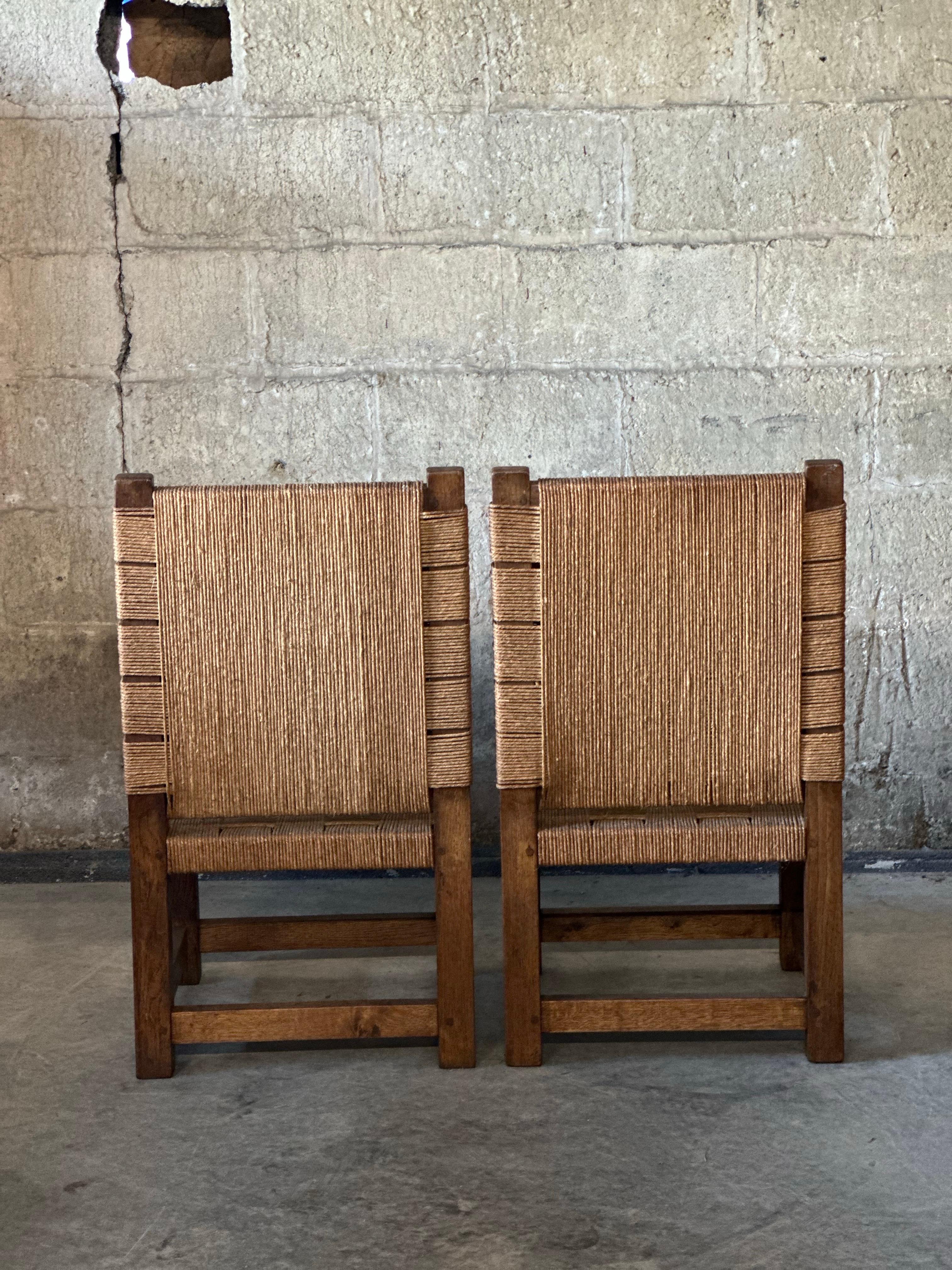 Rope & Oak Lounge Set, in the Style of Jourdain For Sale 7