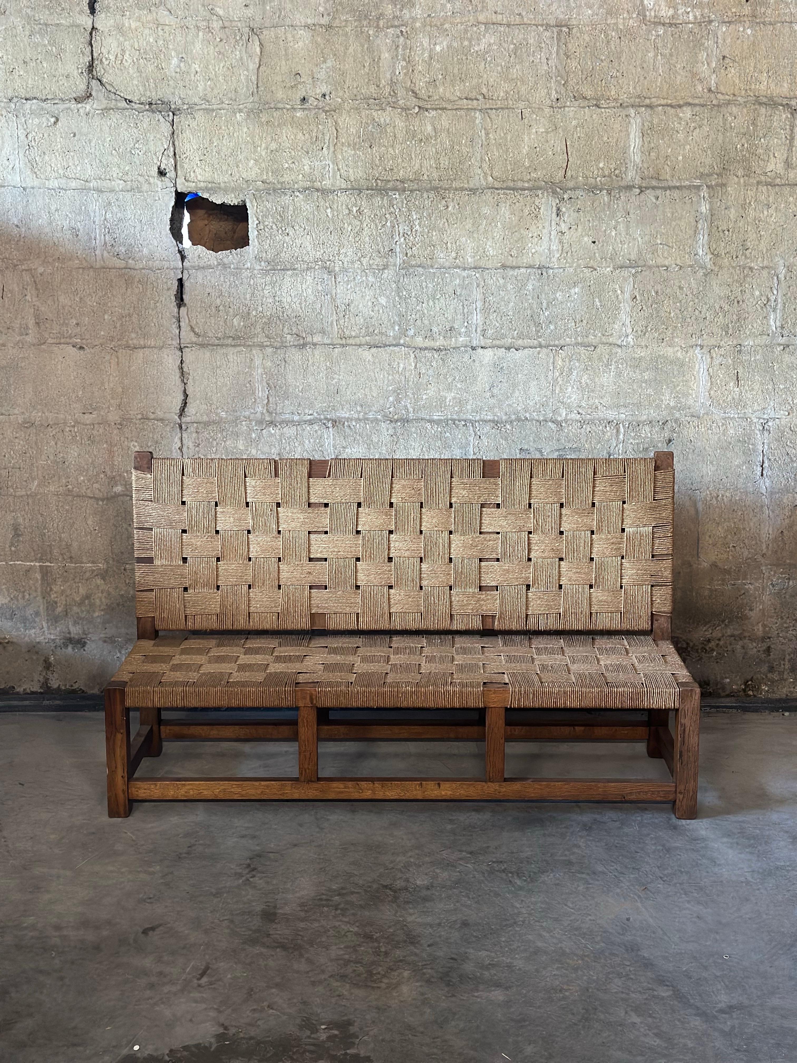 Rope & Oak Lounge Set, in the Style of Jourdain For Sale 8
