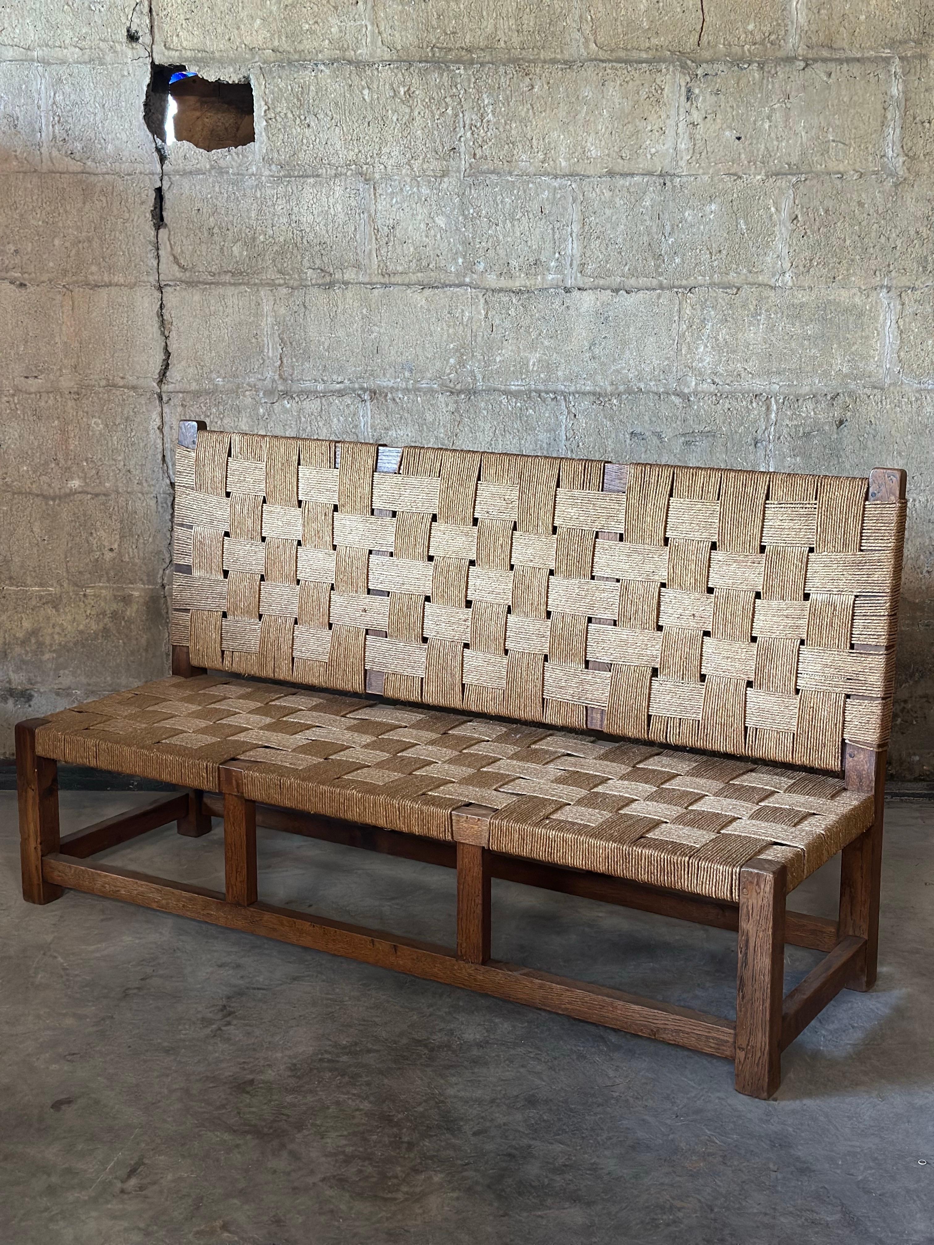 Rope & Oak Lounge Set, in the Style of Jourdain For Sale 10