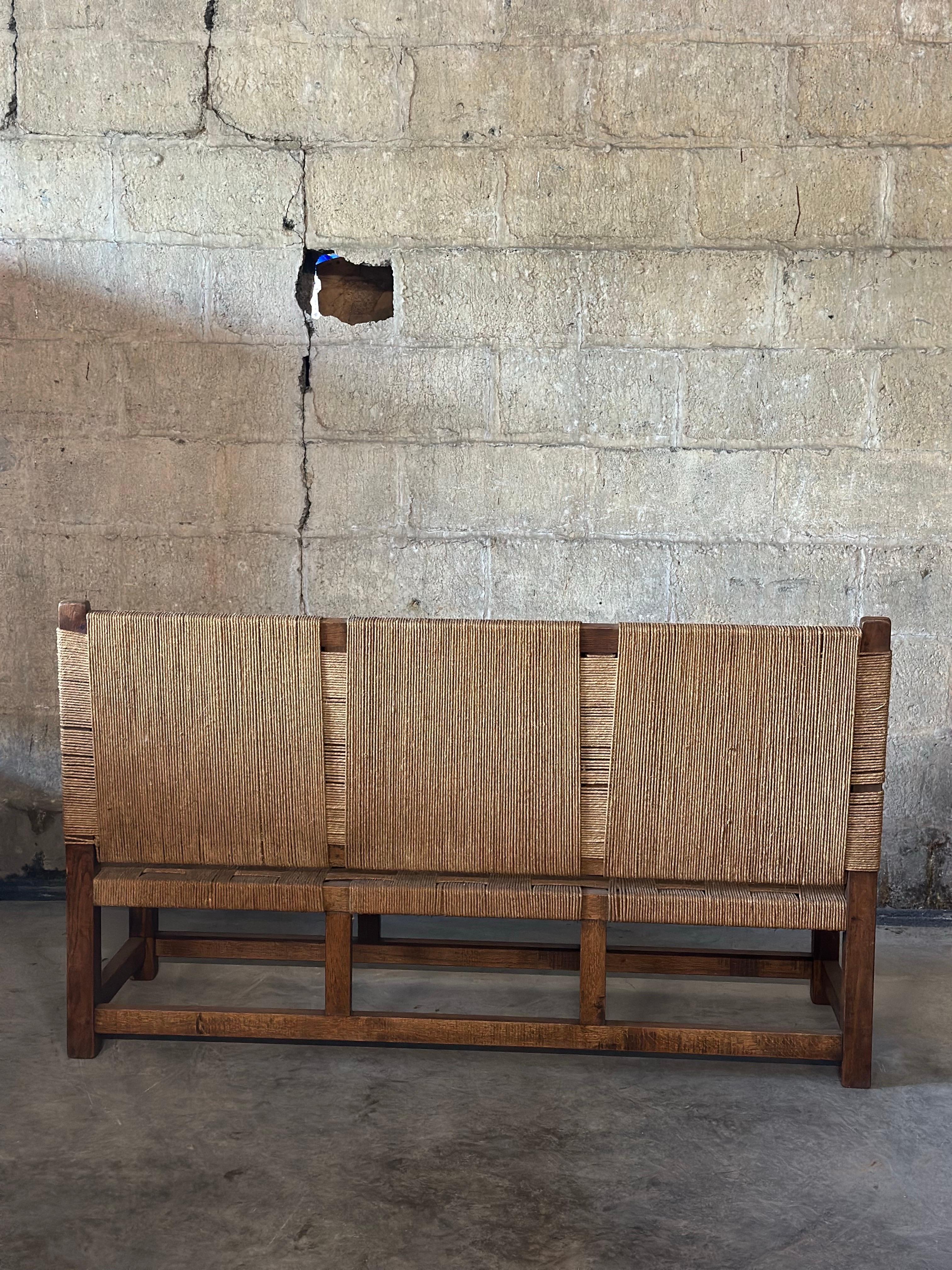Rope & Oak Lounge Set, in the Style of Jourdain For Sale 12