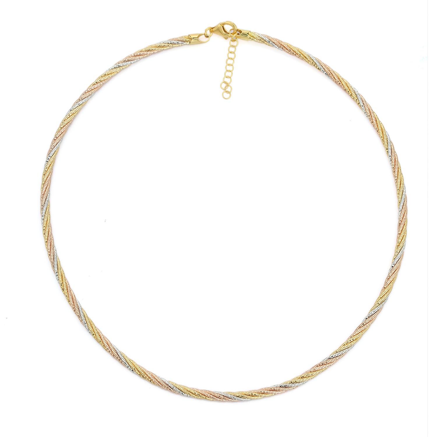 Collana a catena con motivo a corda attorcigliata per mamma in argento 925 in vendita 3