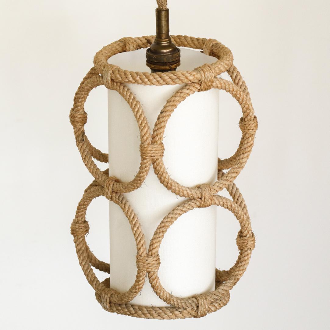 Rope Pendant Light by Audoux-Minet In Good Condition In Los Angeles, CA