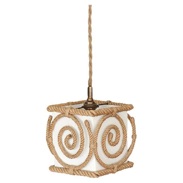 Spanish Jute Rope Dome Pendant Light at 1stDibs